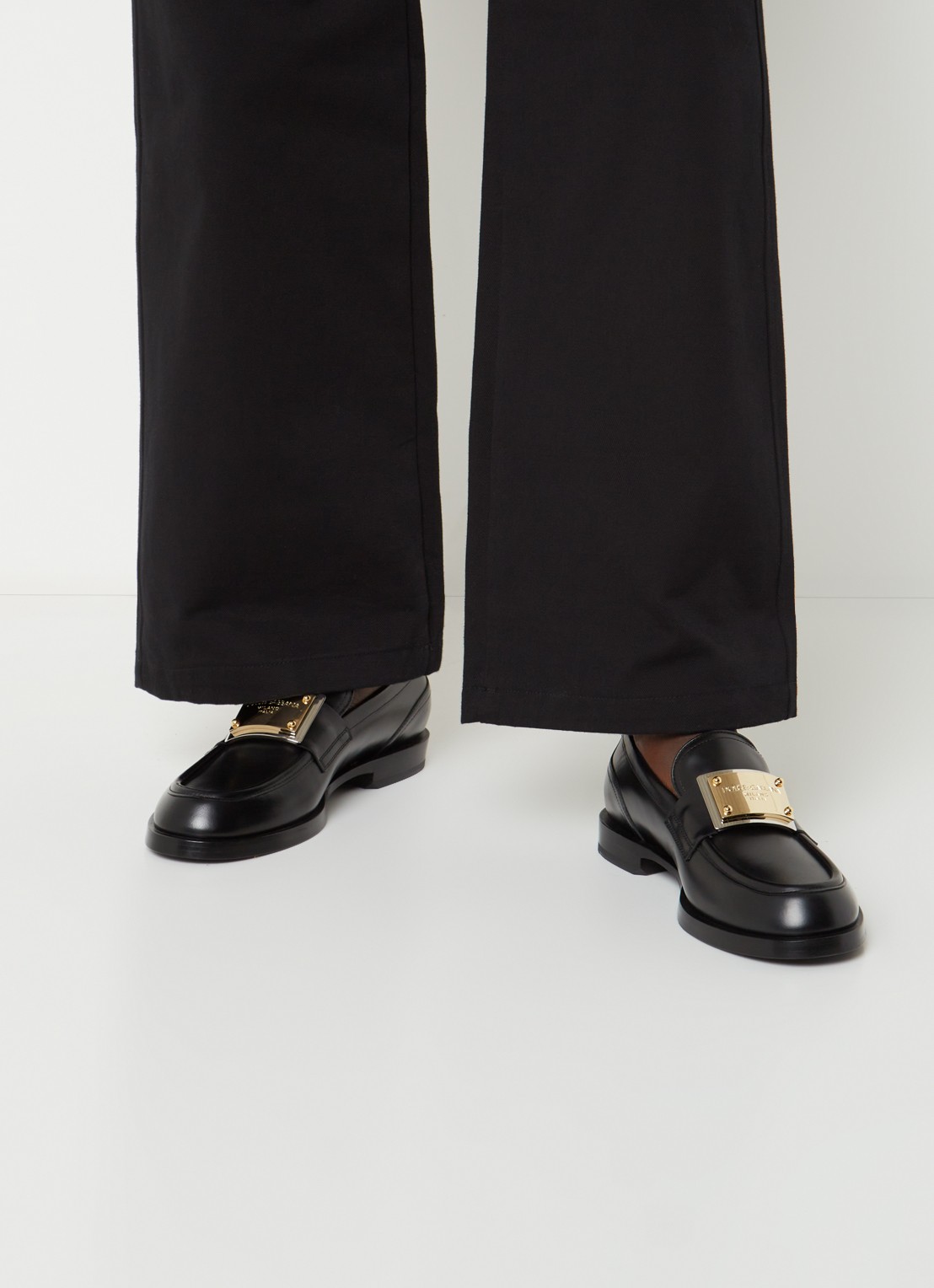 Dolce & Gabbana Miami loafer van kalfsleer - voorkant 2 zwart
