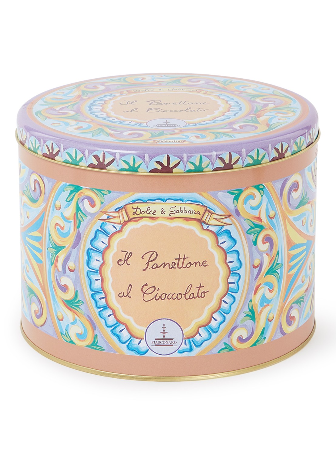 Dolce & Gabbana Panettone Al Cioccolato in bewaarblik 500 gram - voorkant multicolor
