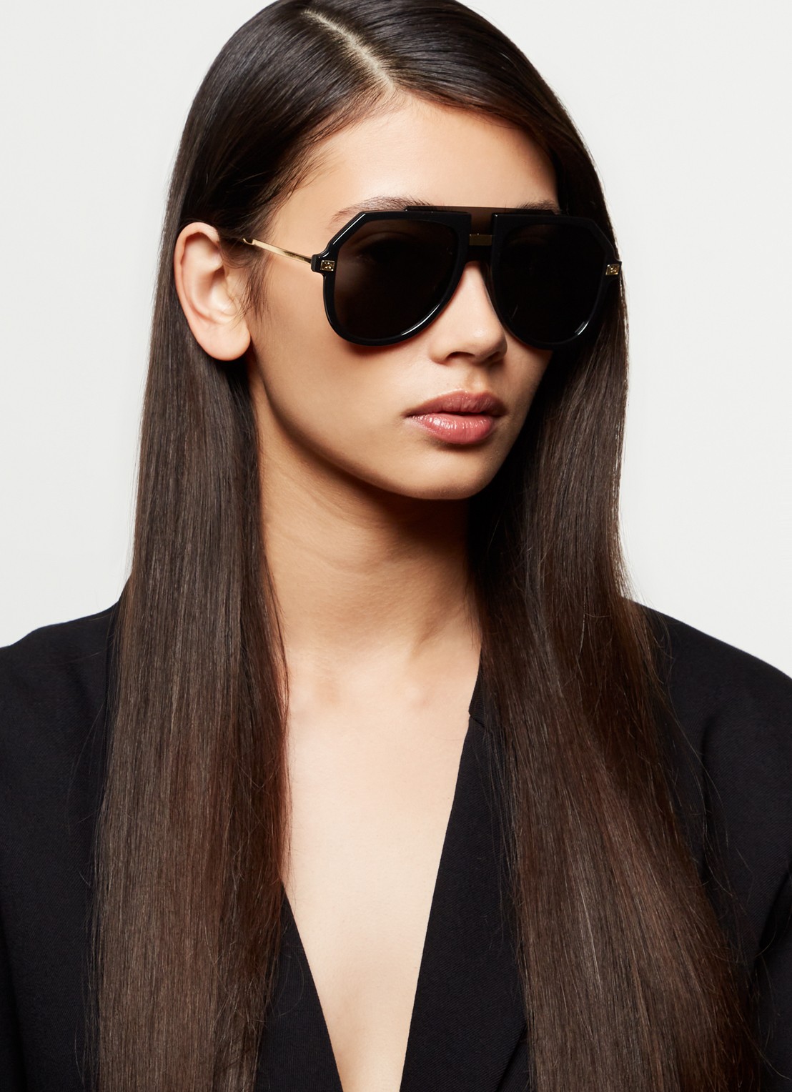 Dolce & Gabbana Piloten zonnebril DG6195 - voorkant 5 zwart