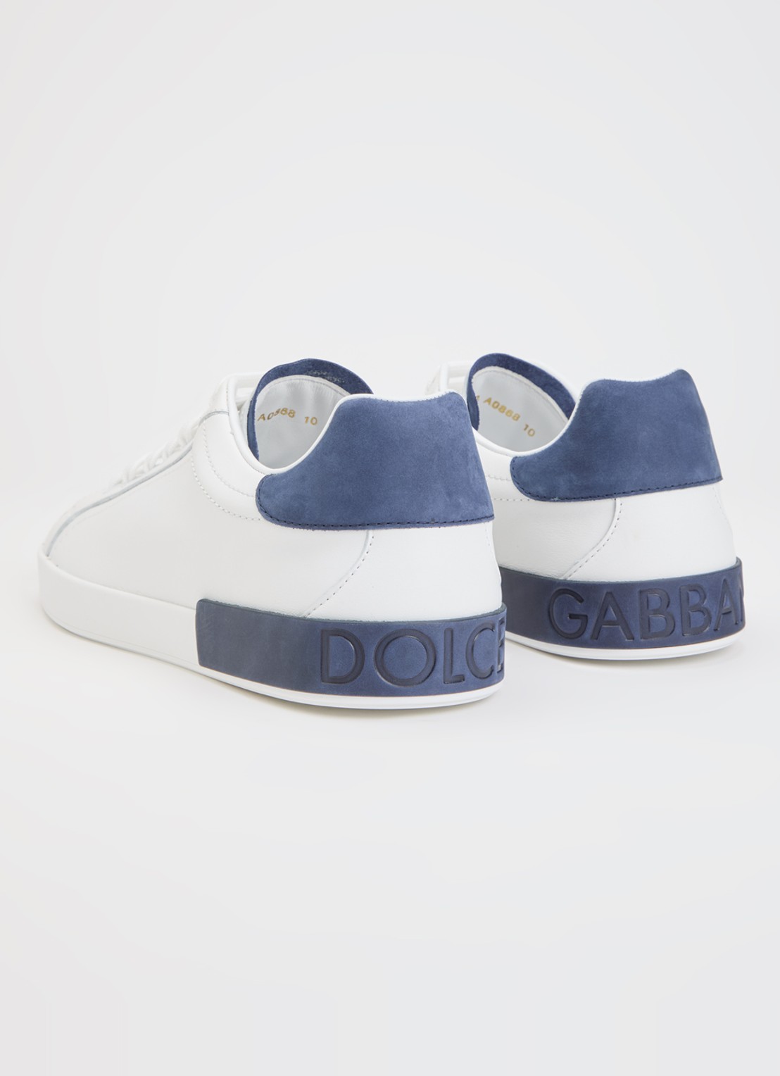Dolce & Gabbana Portofino sneaker van kalfsleer met logo - achterkant 5 wit