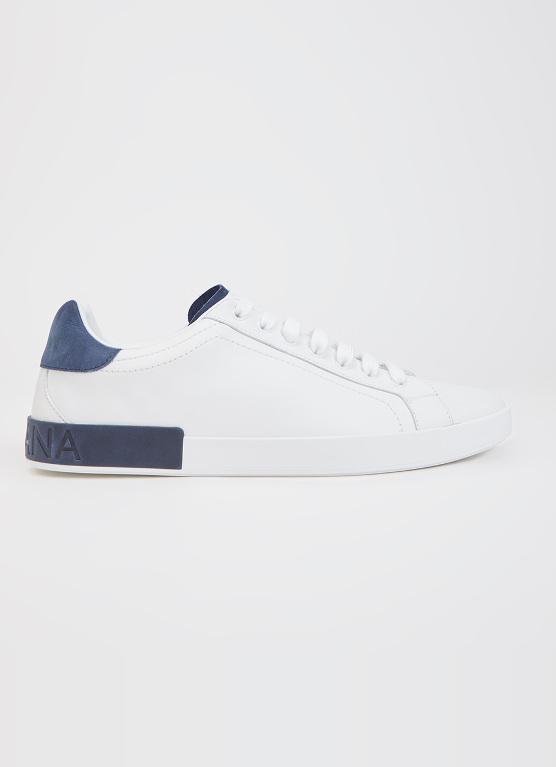 Dolce & Gabbana Portofino sneaker van kalfsleer met logo - voorkant 6 wit