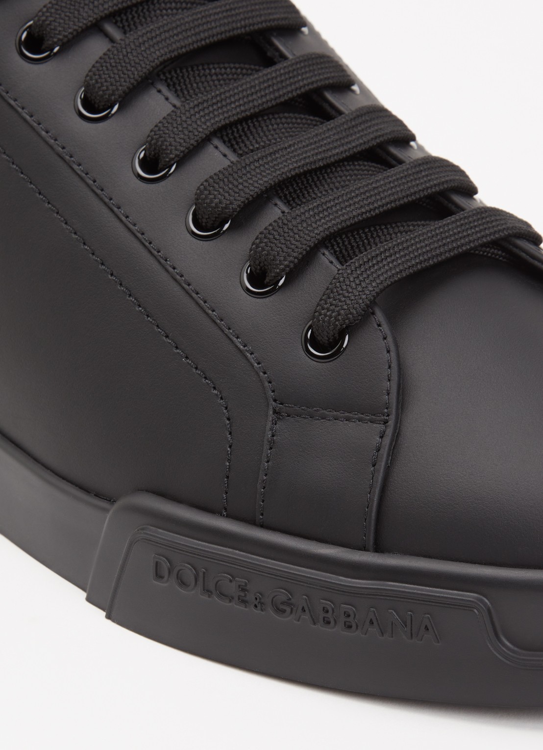 Dolce & Gabbana Portofino sneaker van kalfsleer - detail 4 zwart