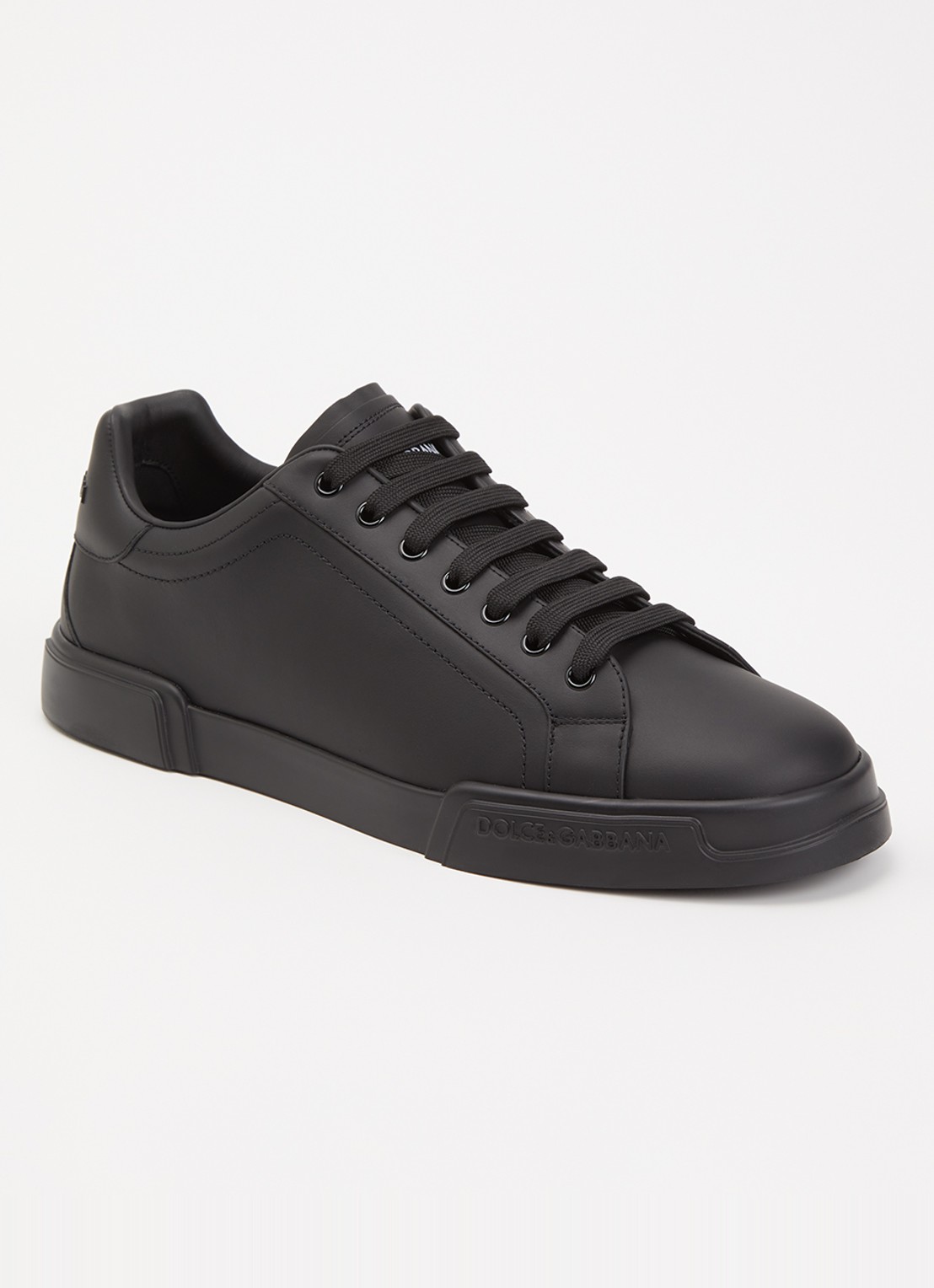 Dolce & Gabbana Portofino sneaker van kalfsleer - voorkant 5 zwart