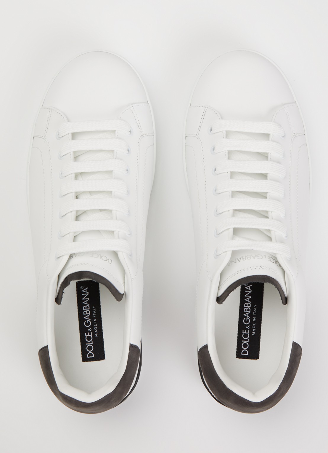 Dolce & Gabbana Portofino sneaker van kalfsleer - detail 2 wit