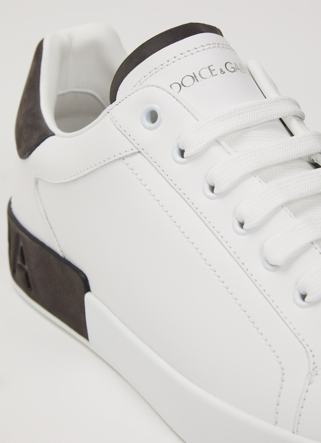 Dolce & Gabbana Portofino sneaker van kalfsleer - detail 4 wit