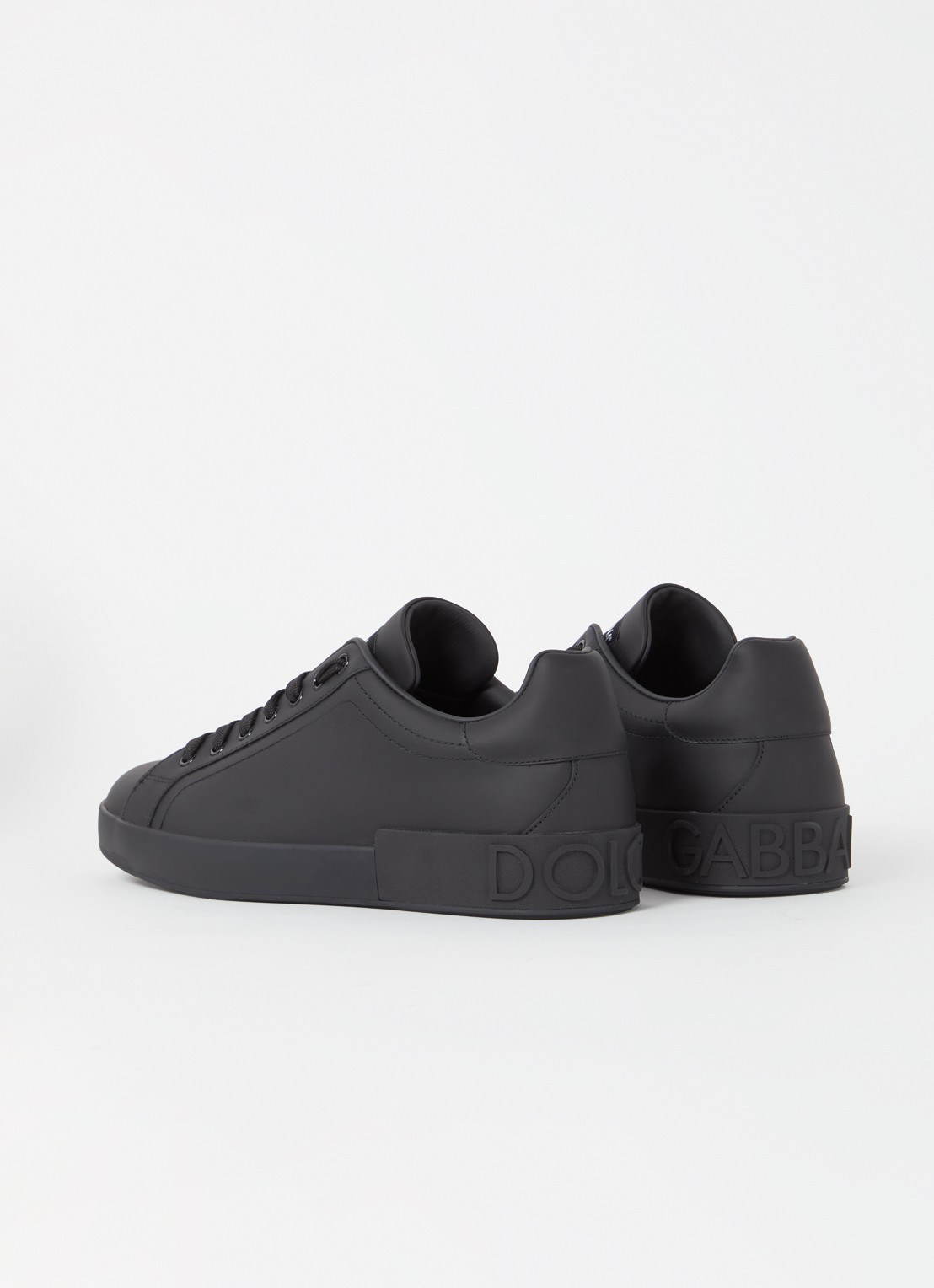 Dolce & Gabbana Portofino sneaker van kalfsleer - detail 2 zwart