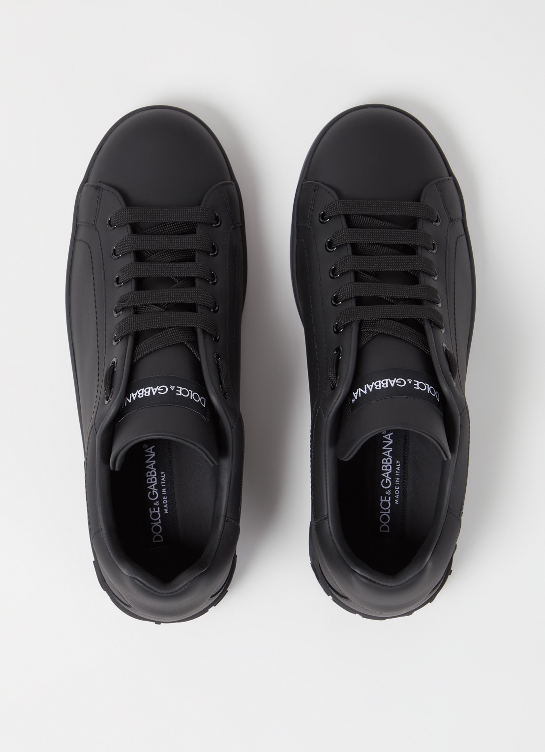Dolce & Gabbana Portofino sneaker van kalfsleer - detail 3 zwart