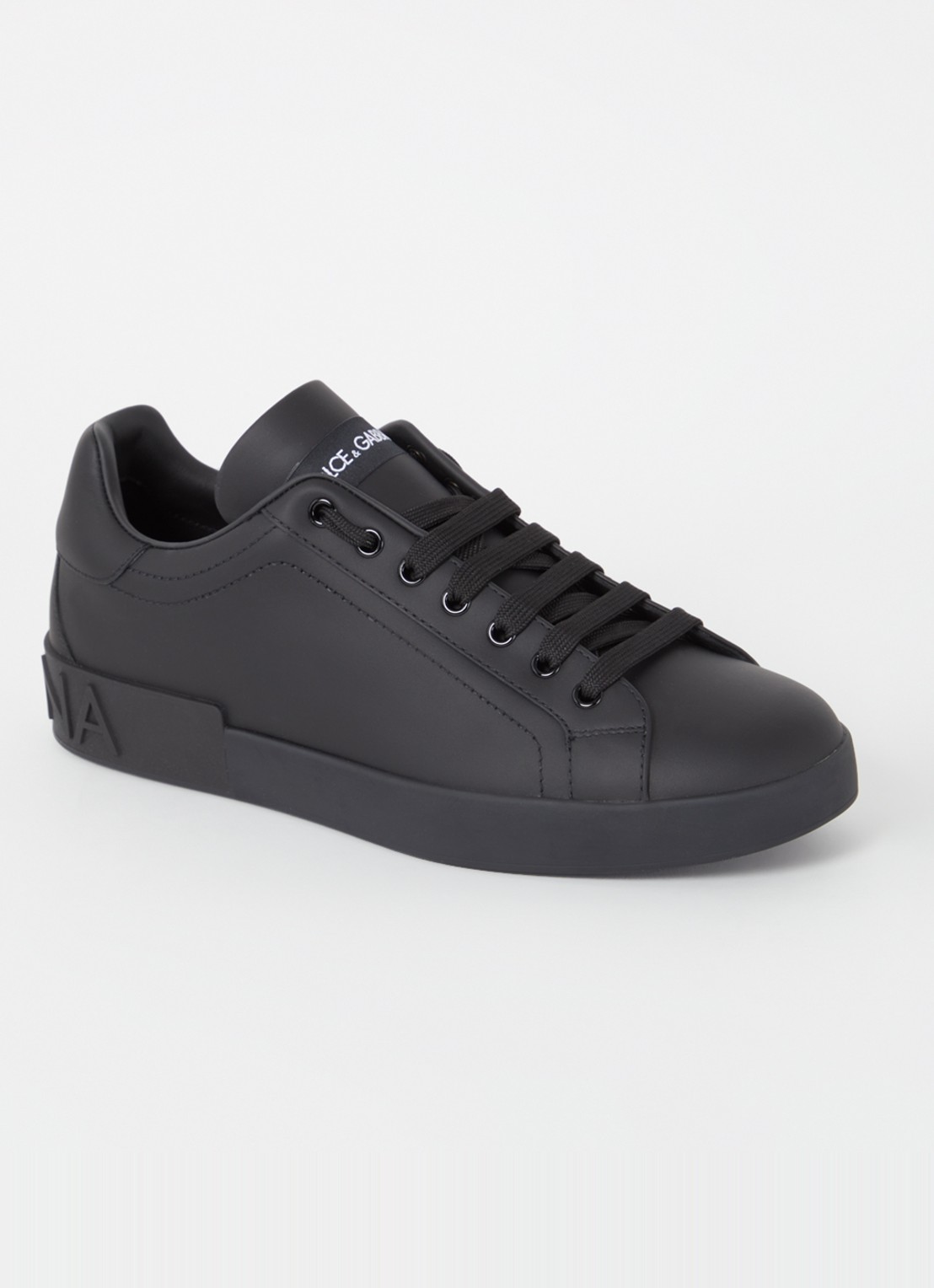 Dolce & Gabbana Portofino sneaker van kalfsleer - voorkant 5 zwart