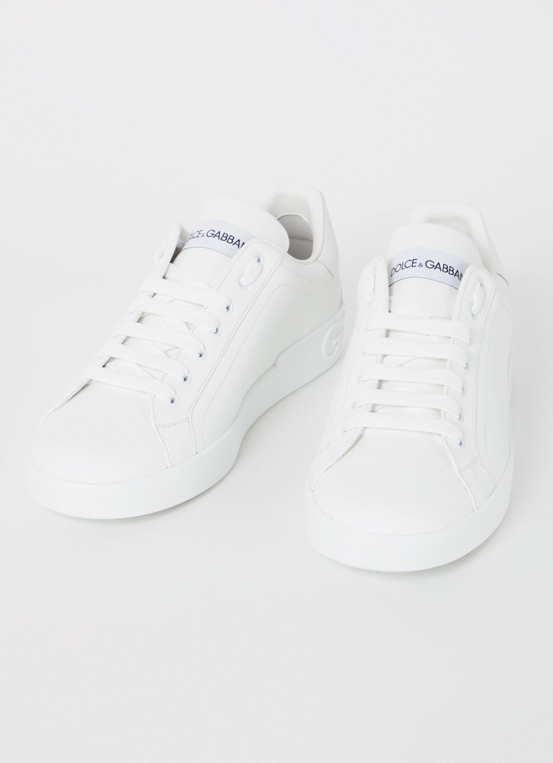 Dolce & Gabbana Portofino sneaker van kalfsleer - detail 2 wit