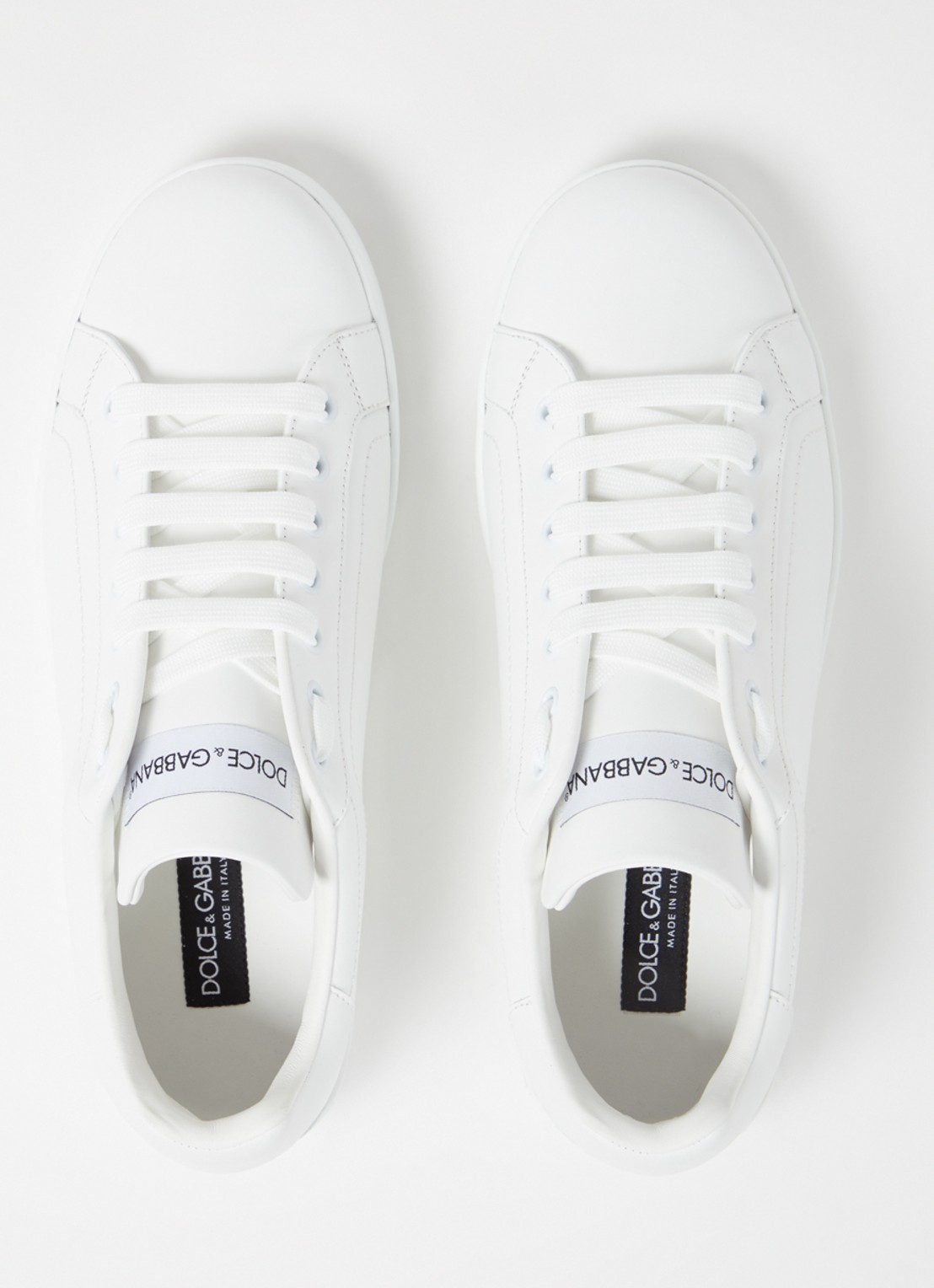 Dolce & Gabbana Portofino sneaker van kalfsleer - detail 4 wit
