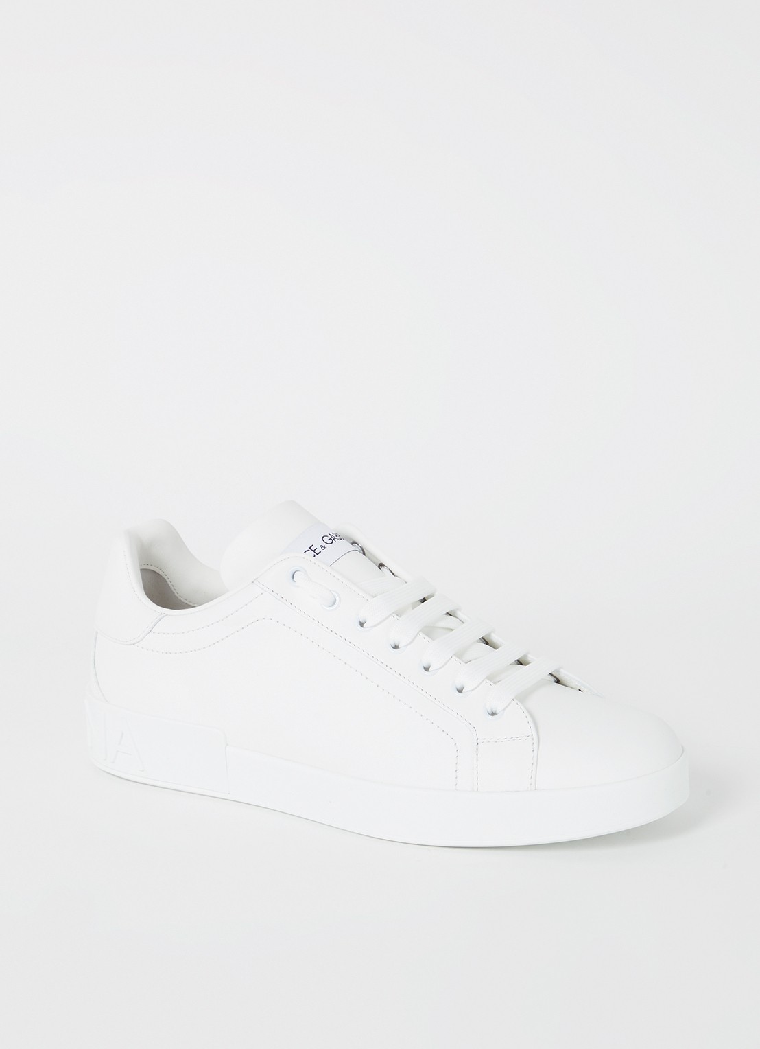 Dolce & Gabbana Portofino sneaker van kalfsleer - voorkant wit