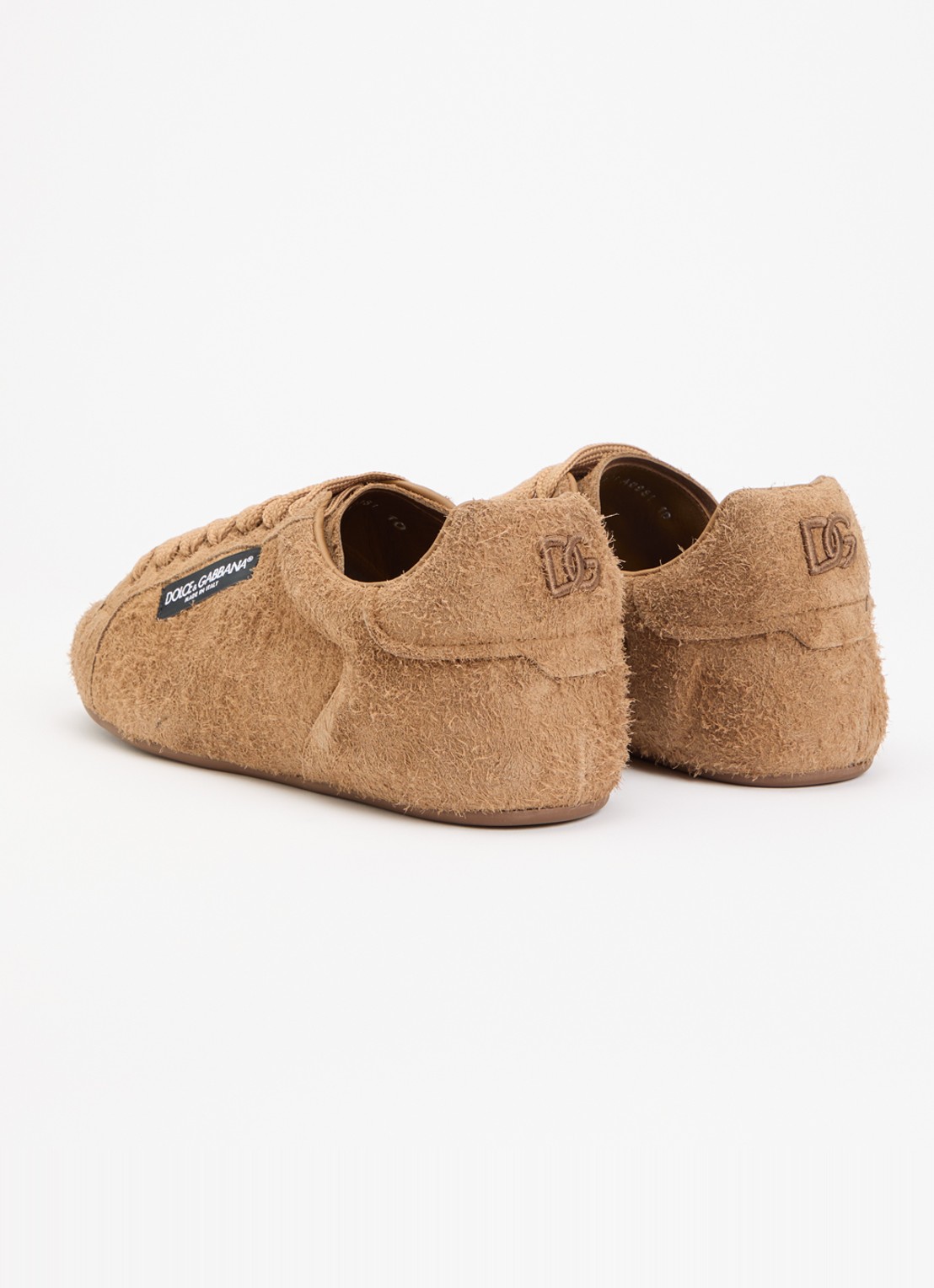 Dolce & Gabbana Portofino sneaker van kalfssuède met logo - achterkant 6 camel