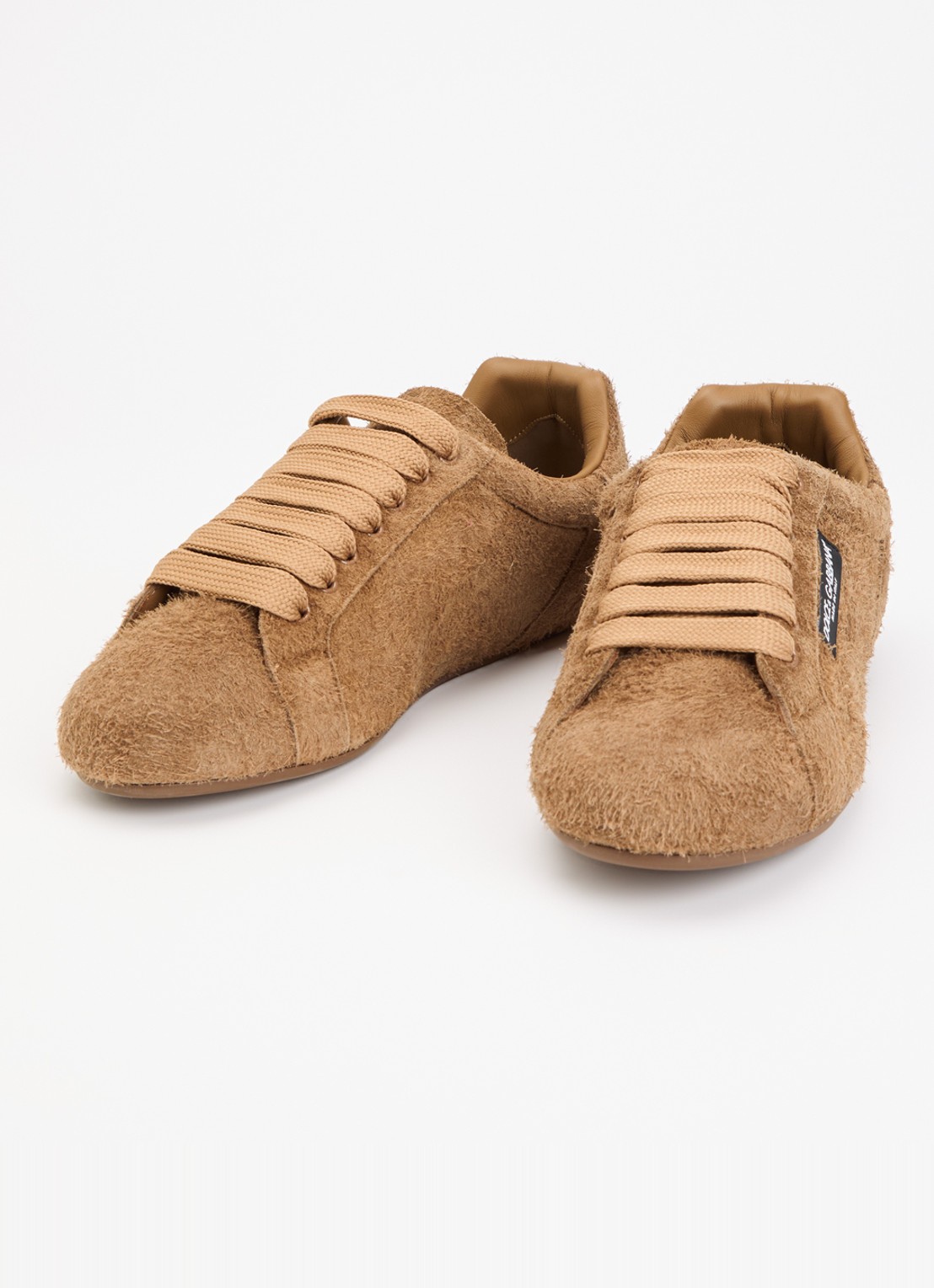 Dolce & Gabbana Portofino sneaker van kalfssuède met logo - detail 2 camel