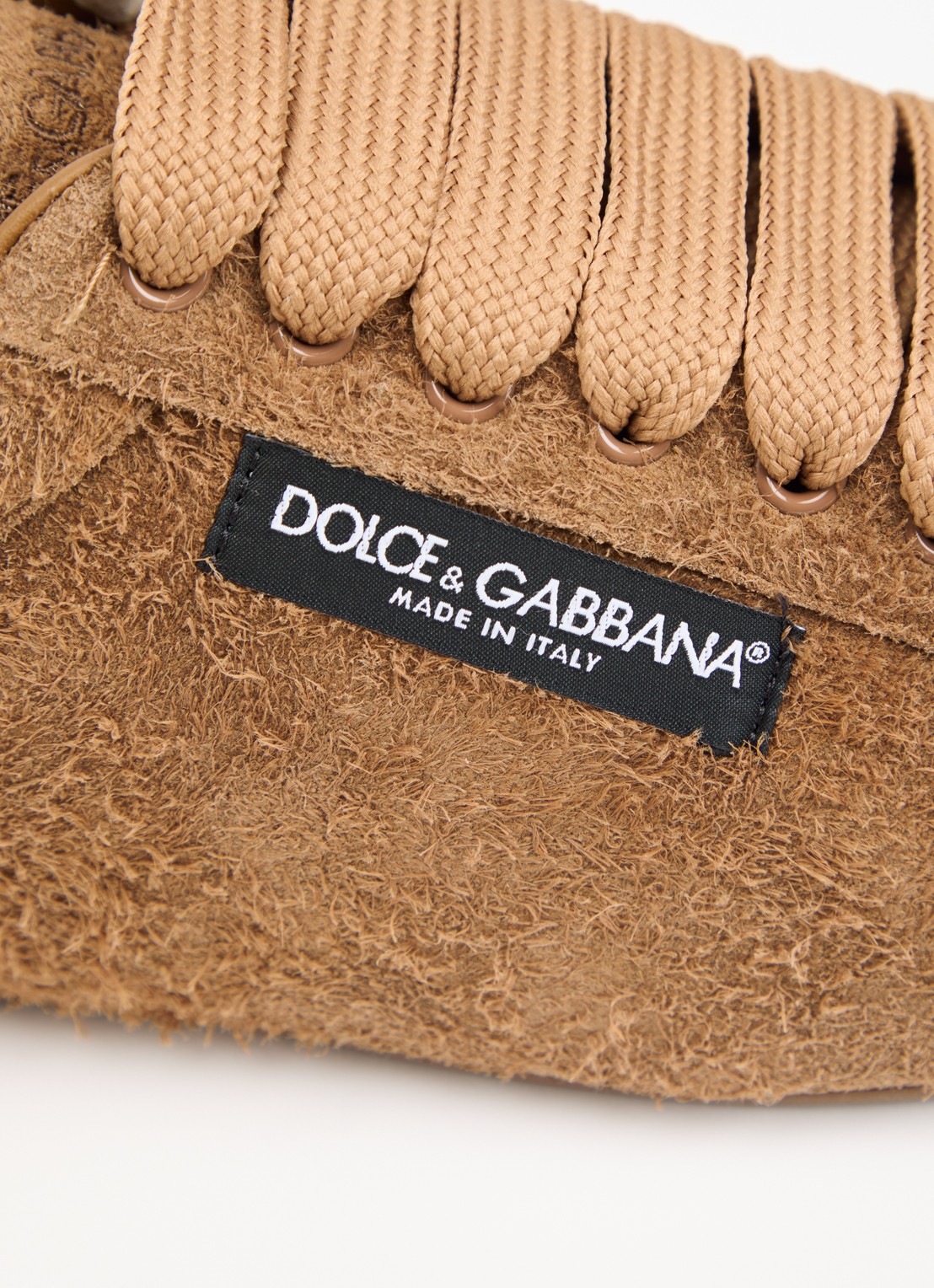 Dolce & Gabbana Portofino sneaker van kalfssuède met logo - detail 5 camel