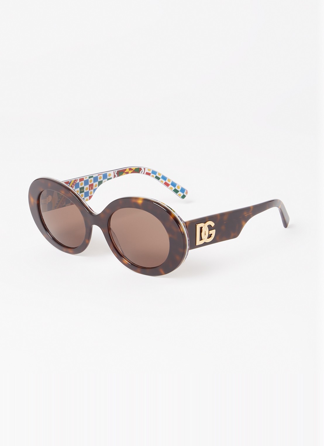 Dolce & Gabbana Retro zonnebril DG4448 - voorkant bruin