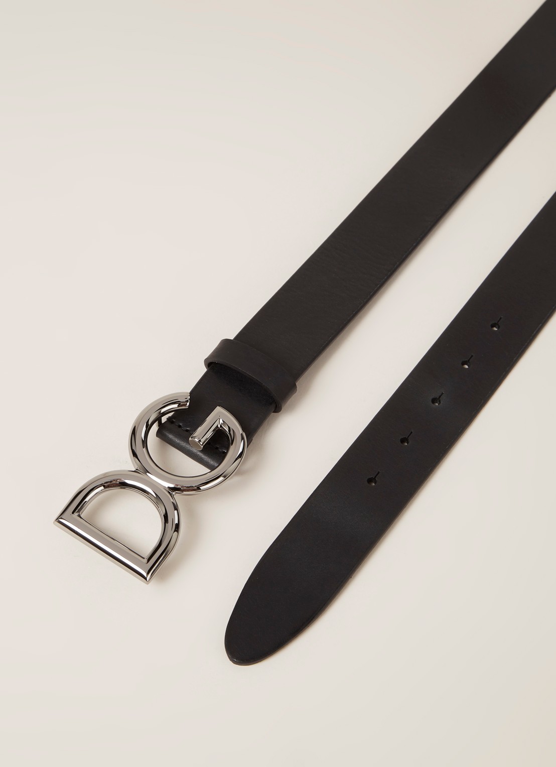 Dolce & Gabbana Riem van kalfsleer met logo - detail 3 zilver