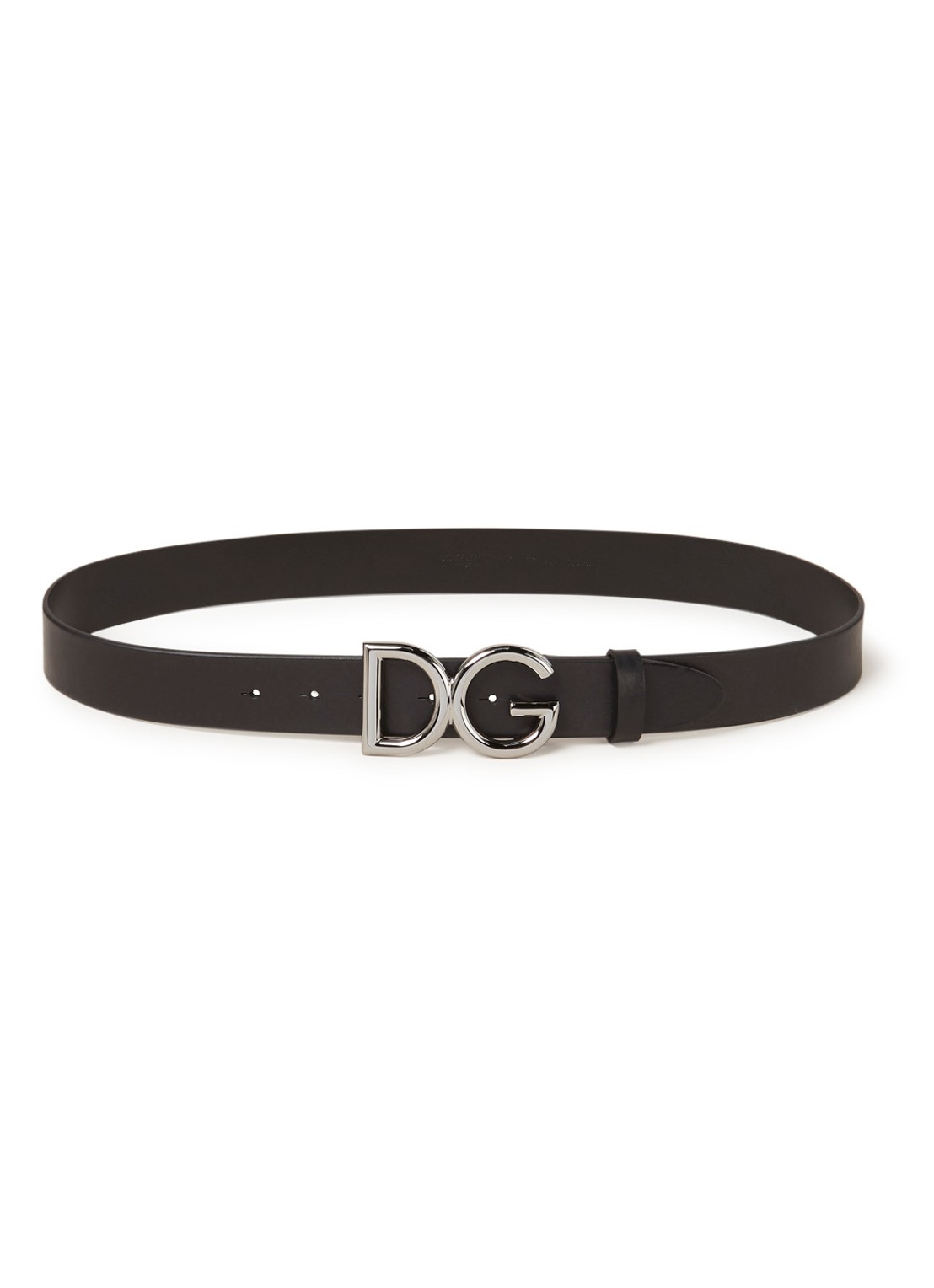 Dolce & Gabbana Riem van kalfsleer met logo - voorkant zilver