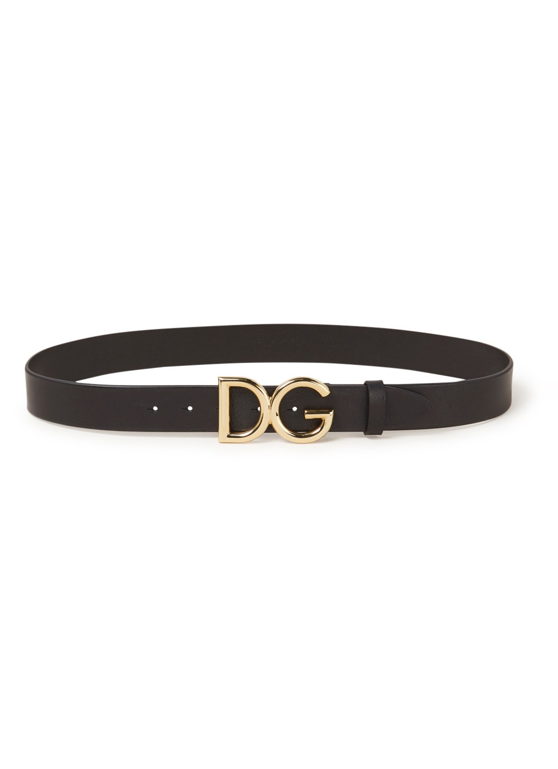 Dolce & Gabbana Riem van kalfsleer met logo - voorkant goud