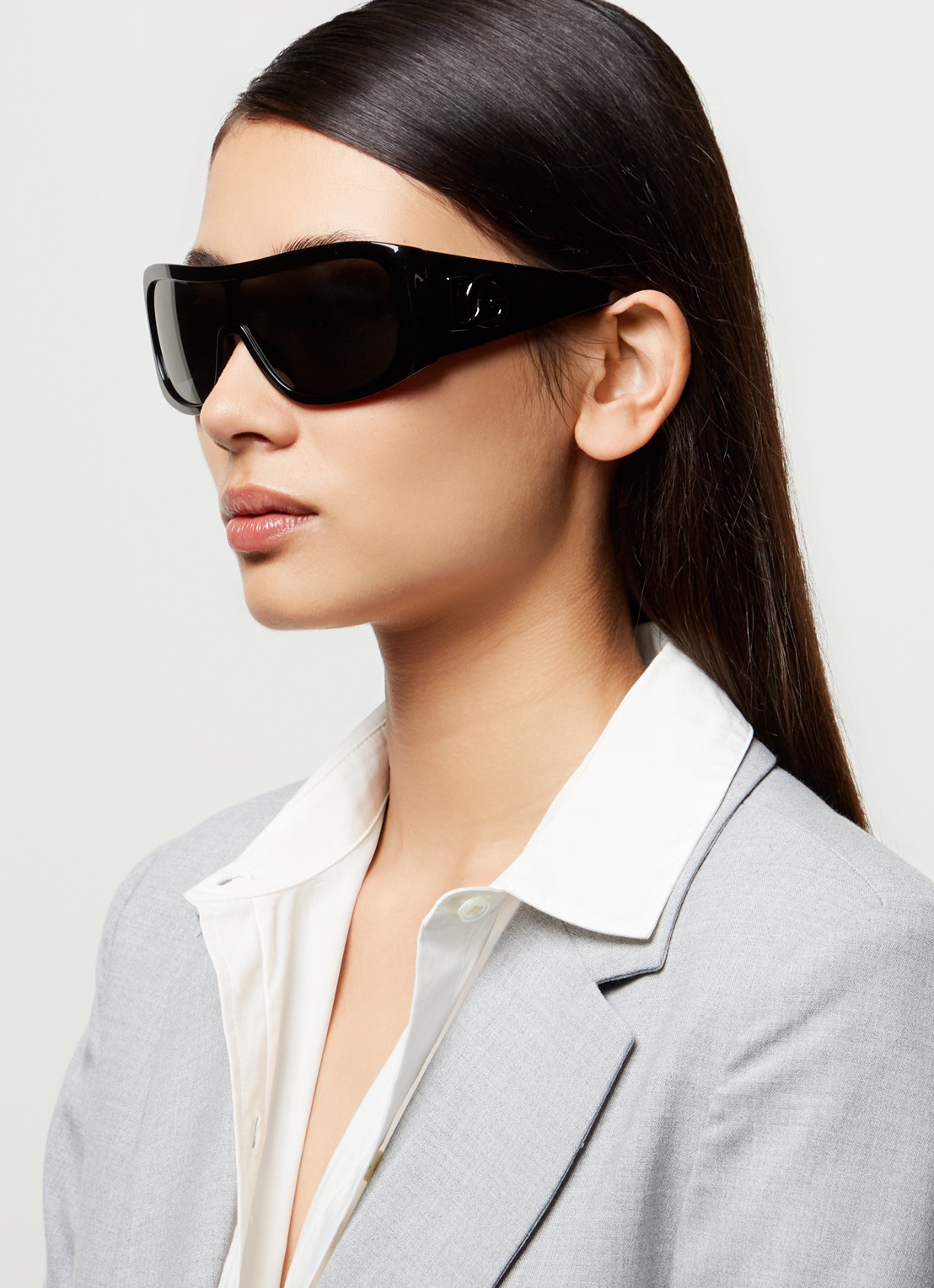 Dolce & Gabbana Shield zonnebril DG4454   - voorkant 5 zwart
