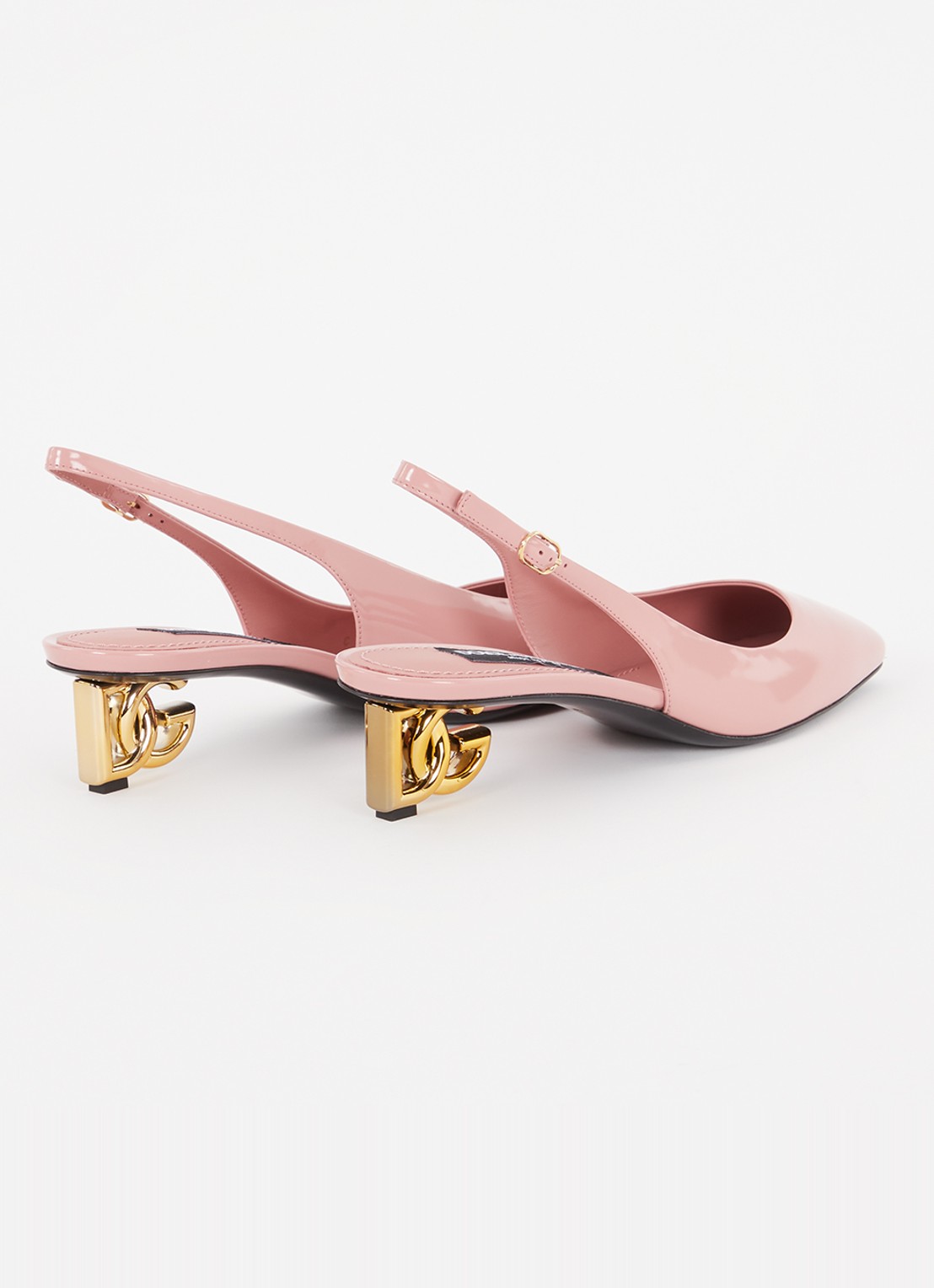 Dolce & Gabbana Slingback van kalfsleer met lakfinish - detail 2 zalmroze