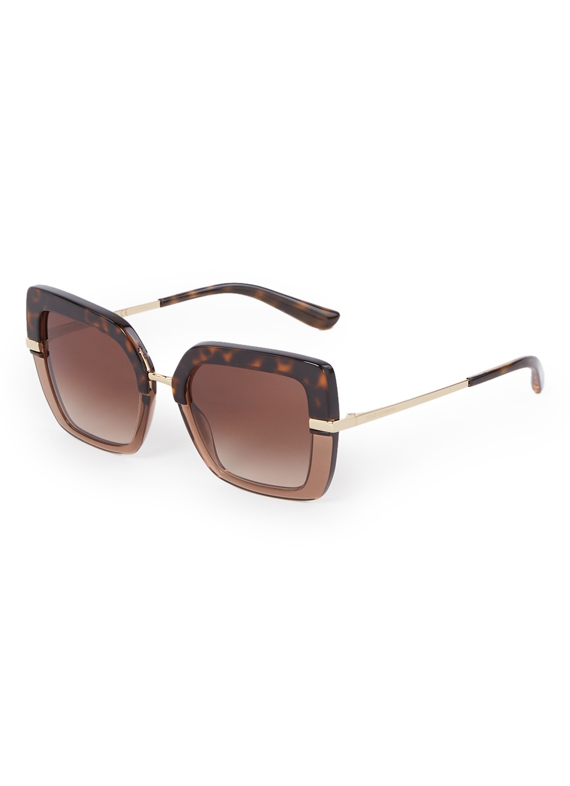 Dolce & Gabbana Zonnebril DG4373 - voorkant 3 donkerbruin