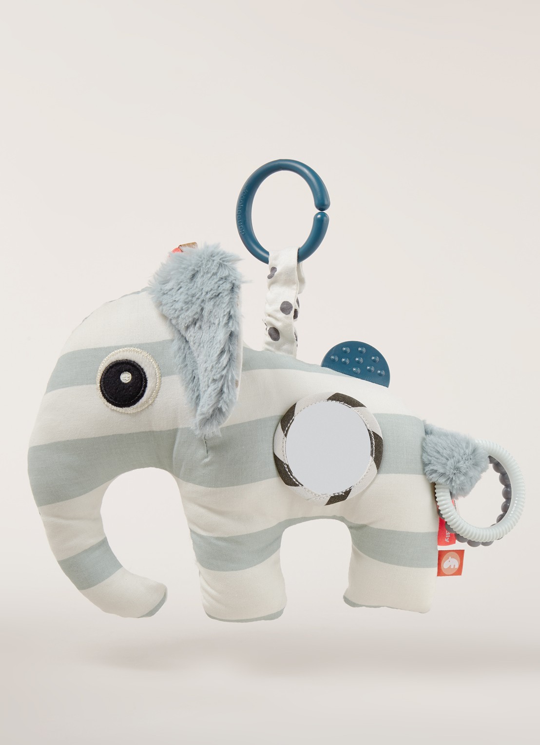 Done by Deer Elphee olifant rammelaar 23 cm - voorkant 2 blauw
