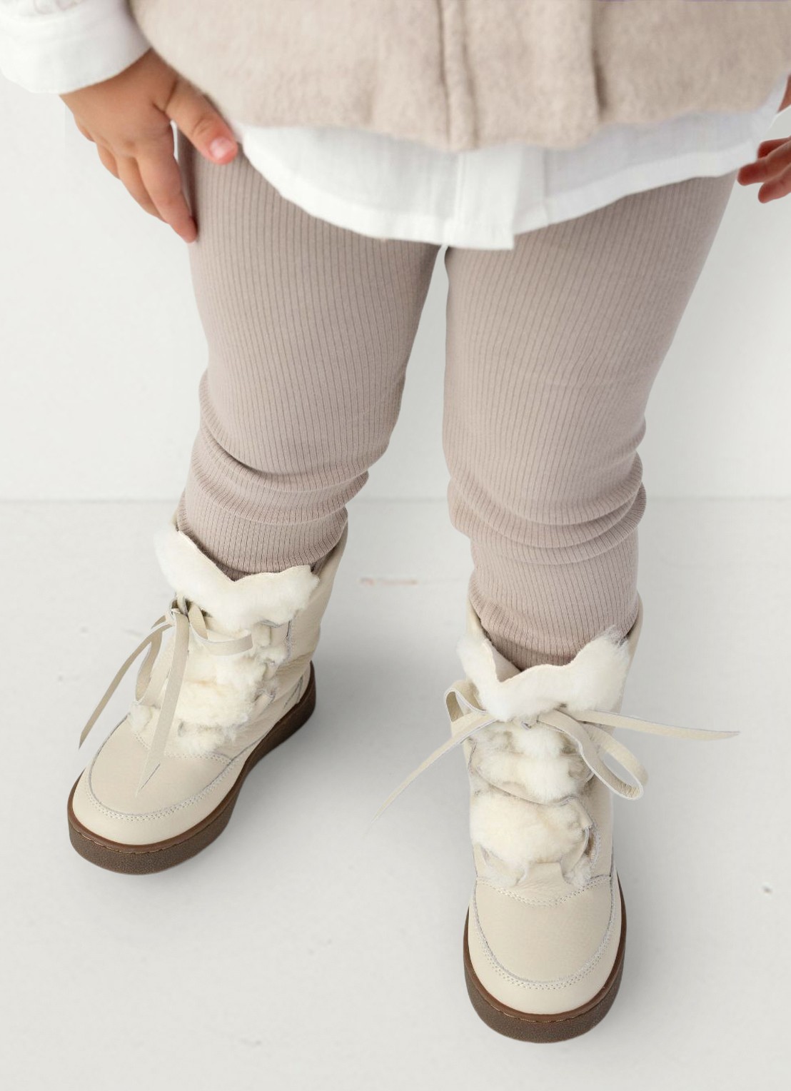 Donsje Amsterdam Affy legging met ribstructuur - voorkant 6 oudroze
