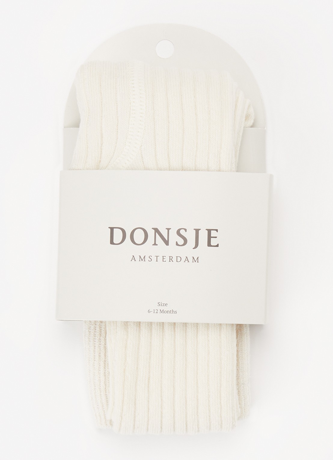 Donsje Amsterdam Aly ribgebreide maillot in katoenblend - voorkant 2 beige