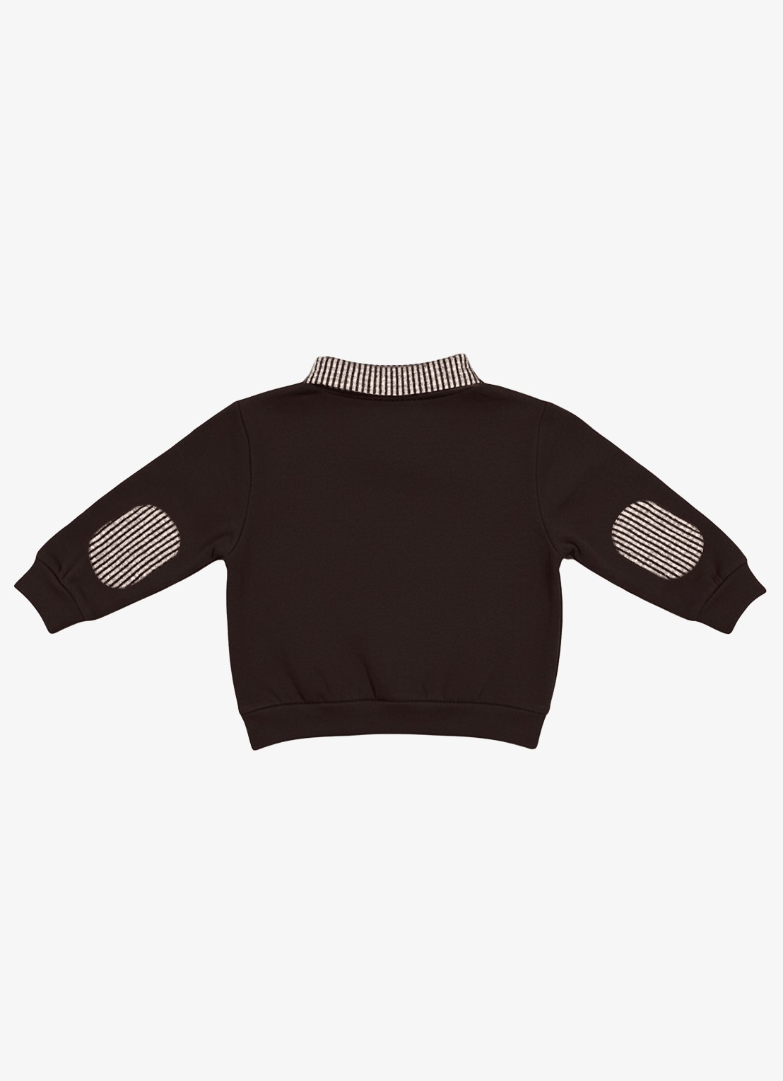 Donsje Amsterdam Amaro sweater met kraag - achterkant donkerbruin