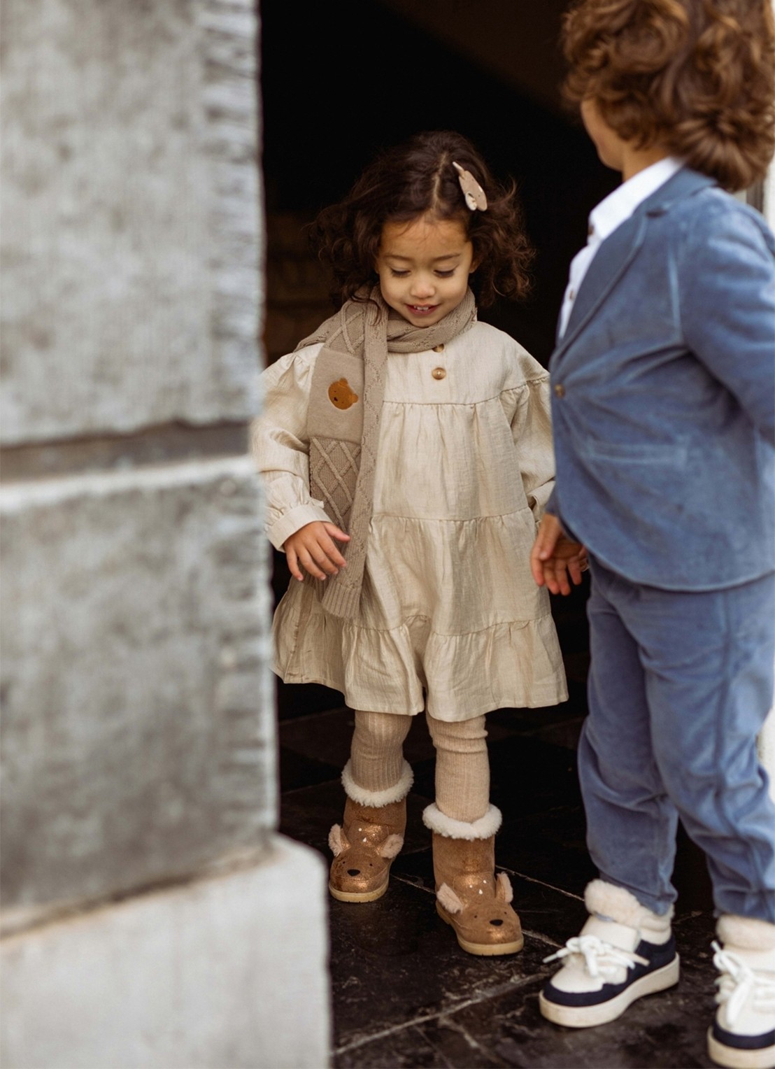 Donsje Amsterdam Aubrielle Dress - voorkant 3 naturel