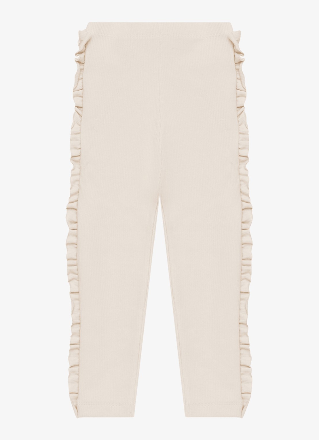 Donsje Amsterdam Audun ribgebreide leggings met applicatie - achterkant 4 beige