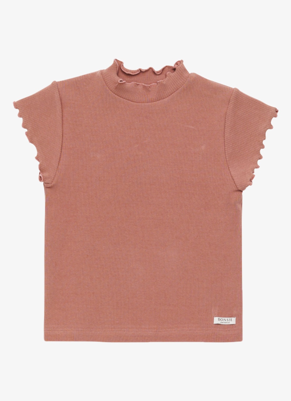 Donsje Amsterdam Aurore t-shirt met opstaande kraag - voorkant 2 oudroze