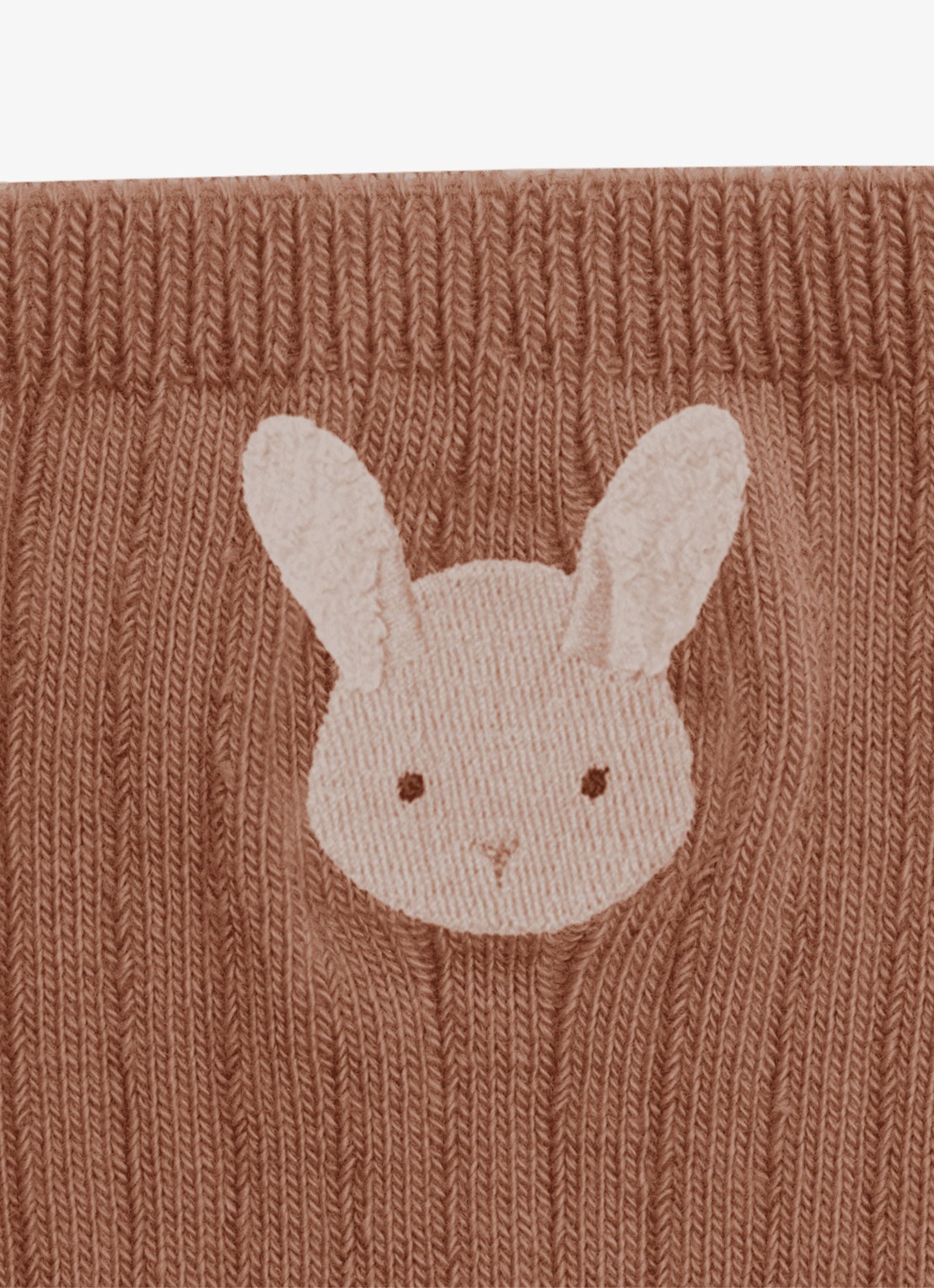 Donsje Amsterdam Bell Fluffy Bunny sokken met borduring - detail 3 oudroze
