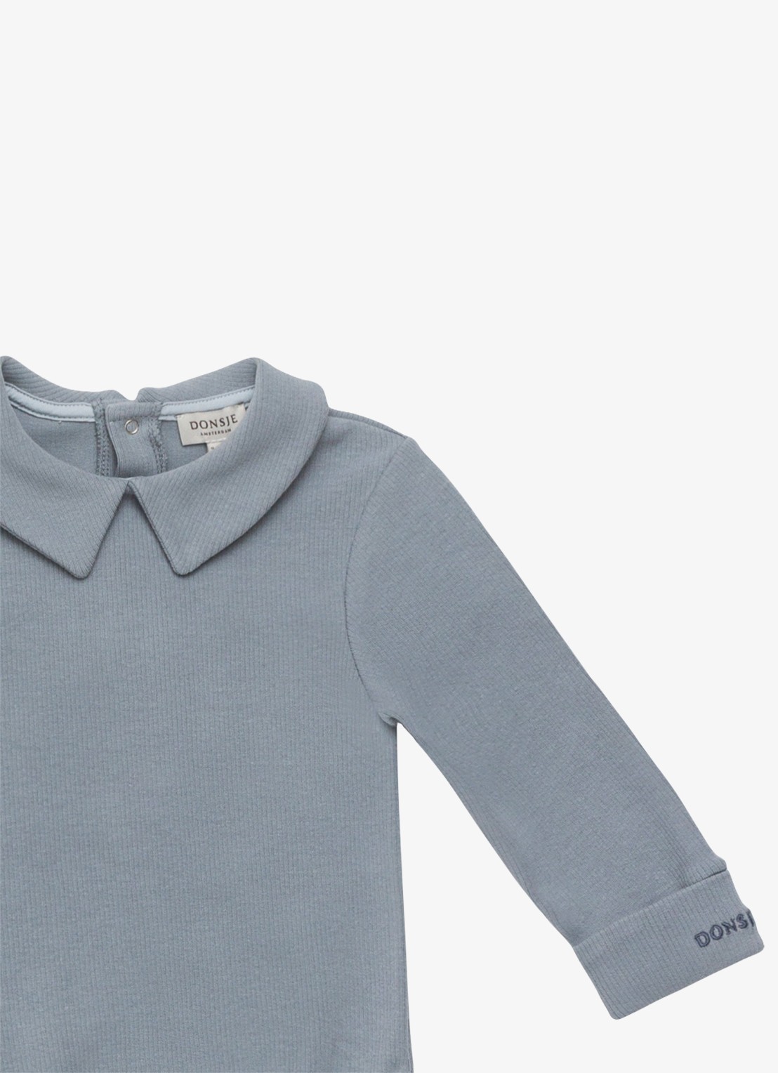 Donsje Amsterdam Bienkes romper in katoenblend - detail 3 blauw
