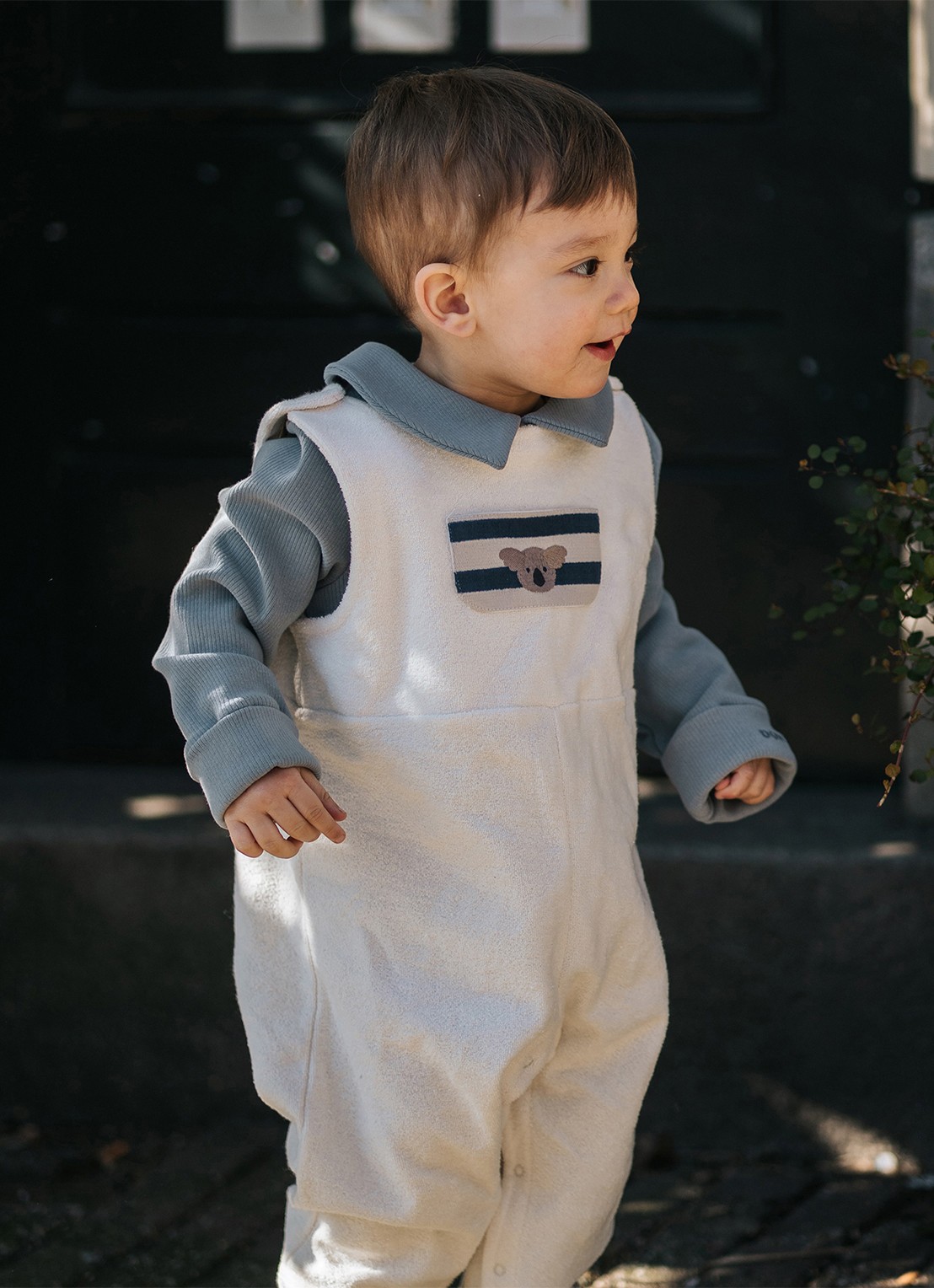 Donsje Amsterdam Bienkes romper in katoenblend - voorkant 5 blauw