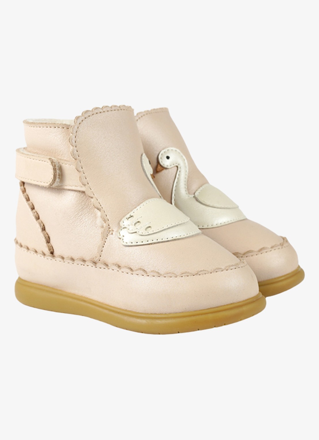 Donsje Amsterdam Boots met borduring - voorkant beige