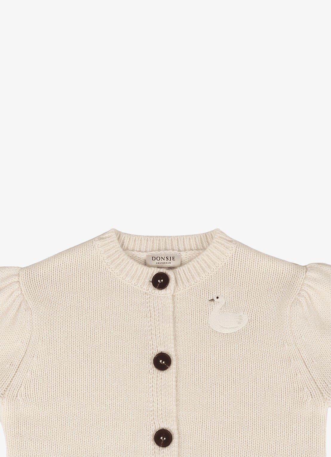 Donsje Amsterdam Dakote fijngebreid vest in wolblend - detail 3 creme