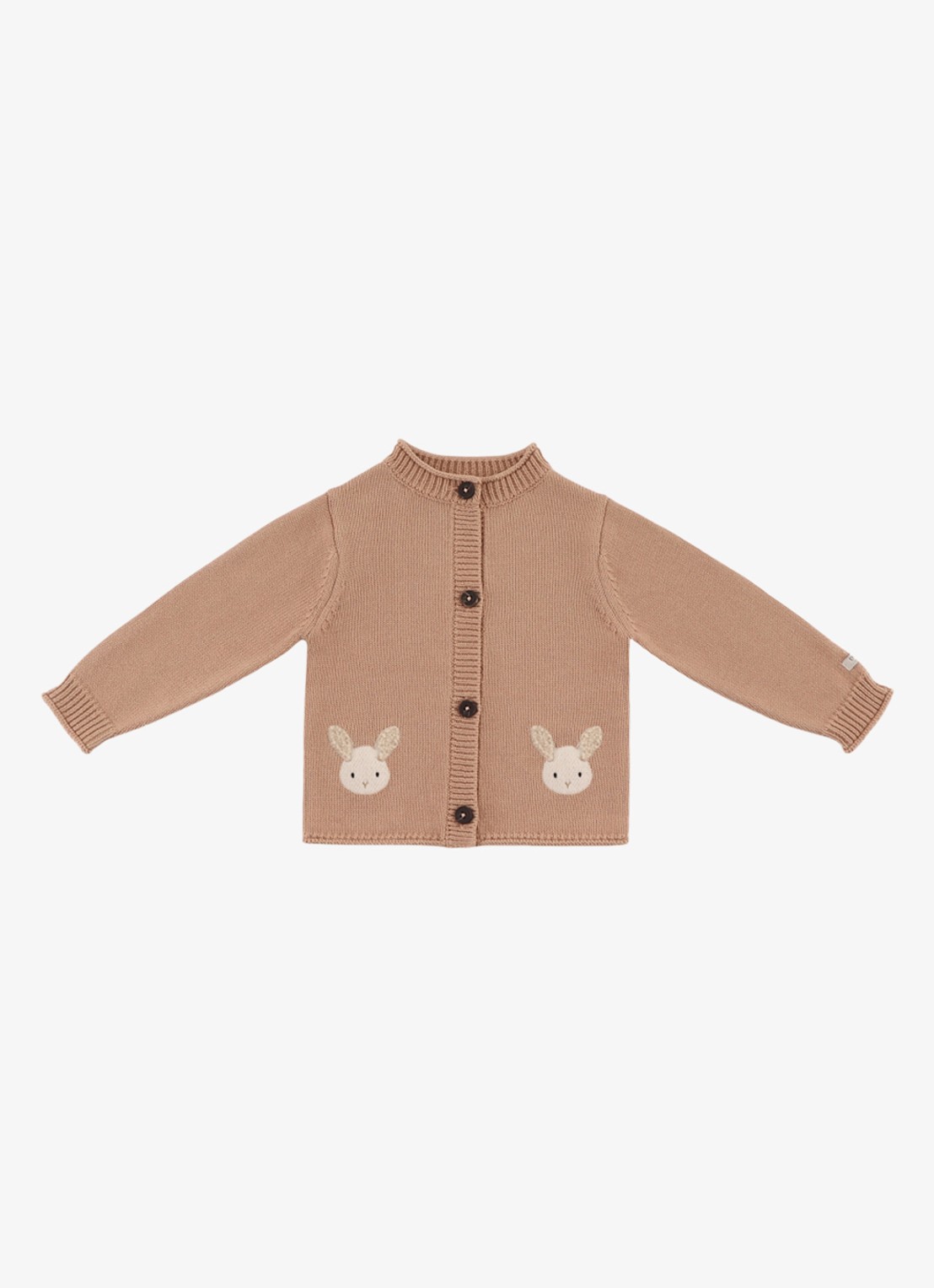 Donsje Amsterdam Danta Fluffy Bunny fijngebreid vest  - voorkant zalmroze