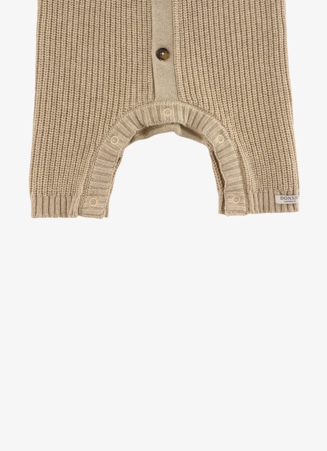 Donsje Amsterdam Dantje grofgebreide jumpsuit met borduring - detail 4 beige