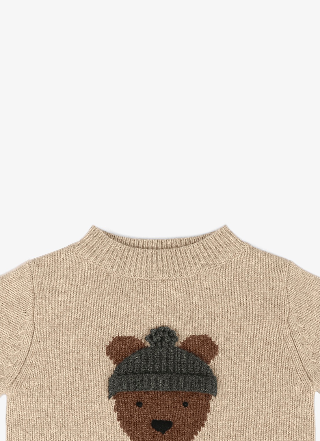 Donsje Amsterdam Denn Merino Wool Sweater | Bear - detail 2 beige