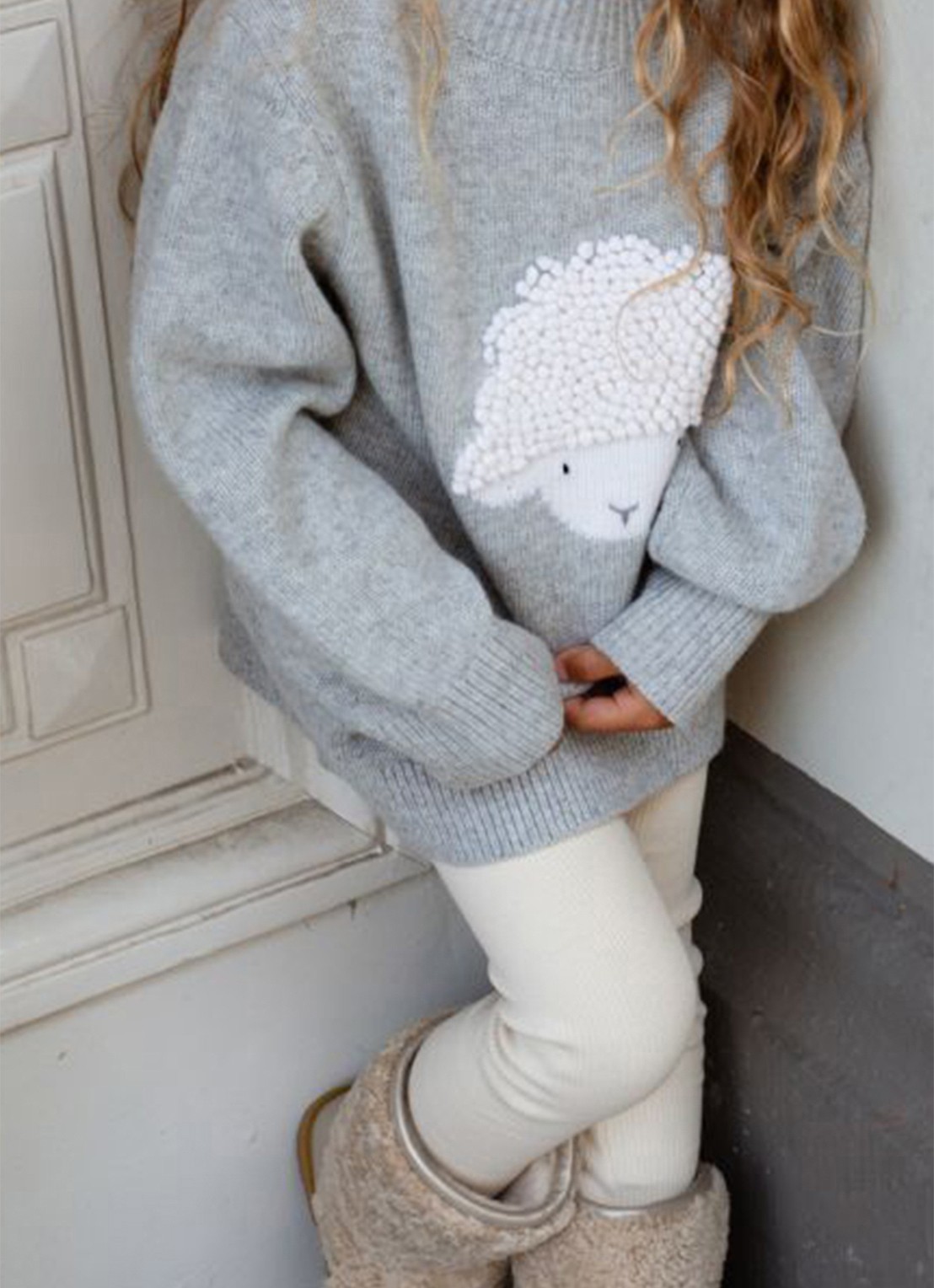 Donsje Amsterdam Denn Merino Wool Sweater | Lammy - voorkant 10 grijsmele