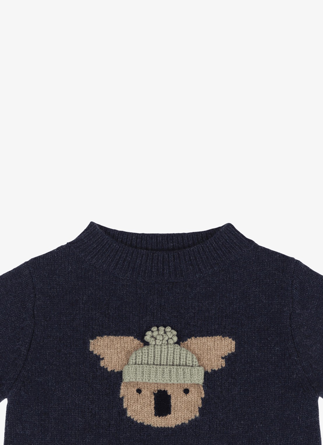 Donsje Amsterdam Denn Merino Wool Sweater | Lammy - detail donkerblauw
