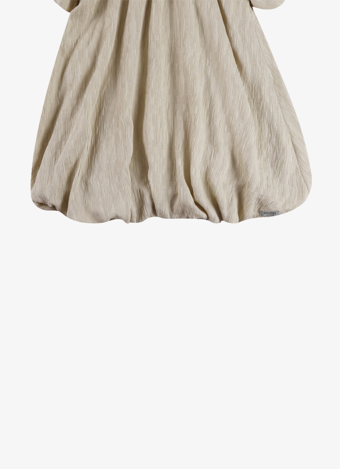 Donsje Amsterdam Dilan jurk met pofmouwen - detail 5 taupe