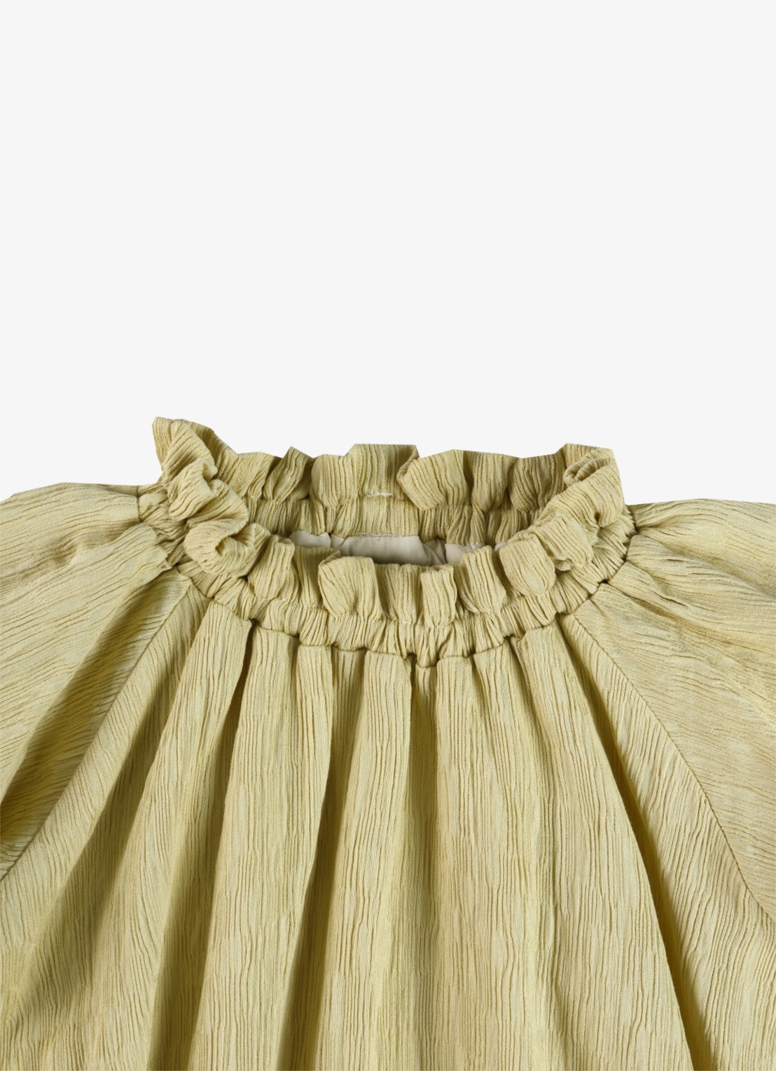 Donsje Amsterdam Dilan jurk met pofmouwen - detail 4 geel