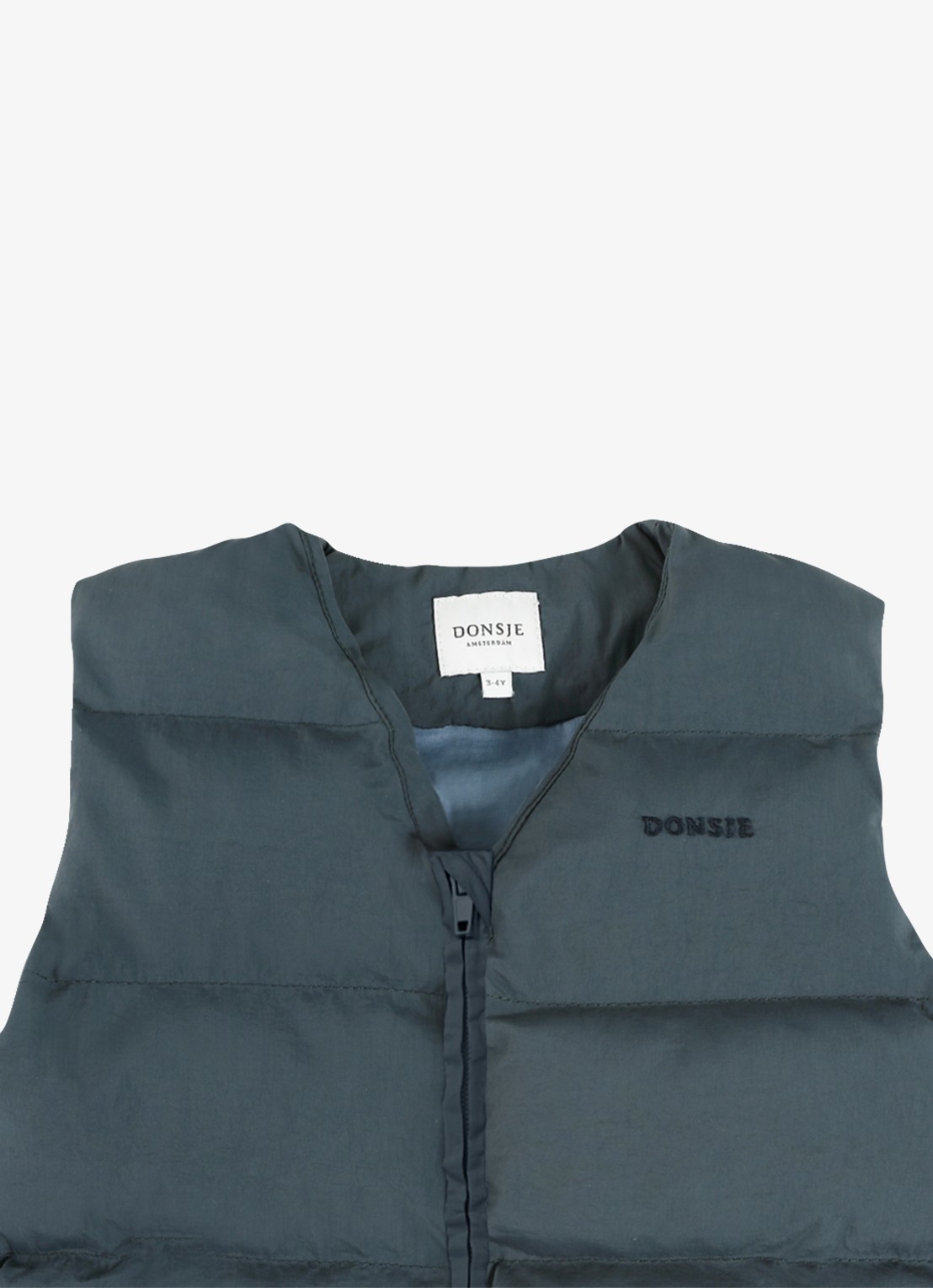 Donsje Amsterdam Dimri bodywarmer met logo - detail 4 donkerblauw