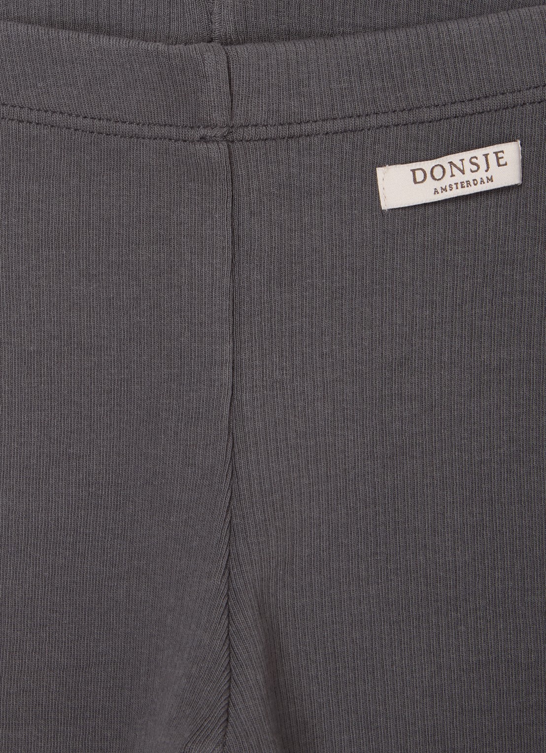 Donsje Amsterdam Ellie ribgebreide legging van  katoen - detail 6 middengrijs