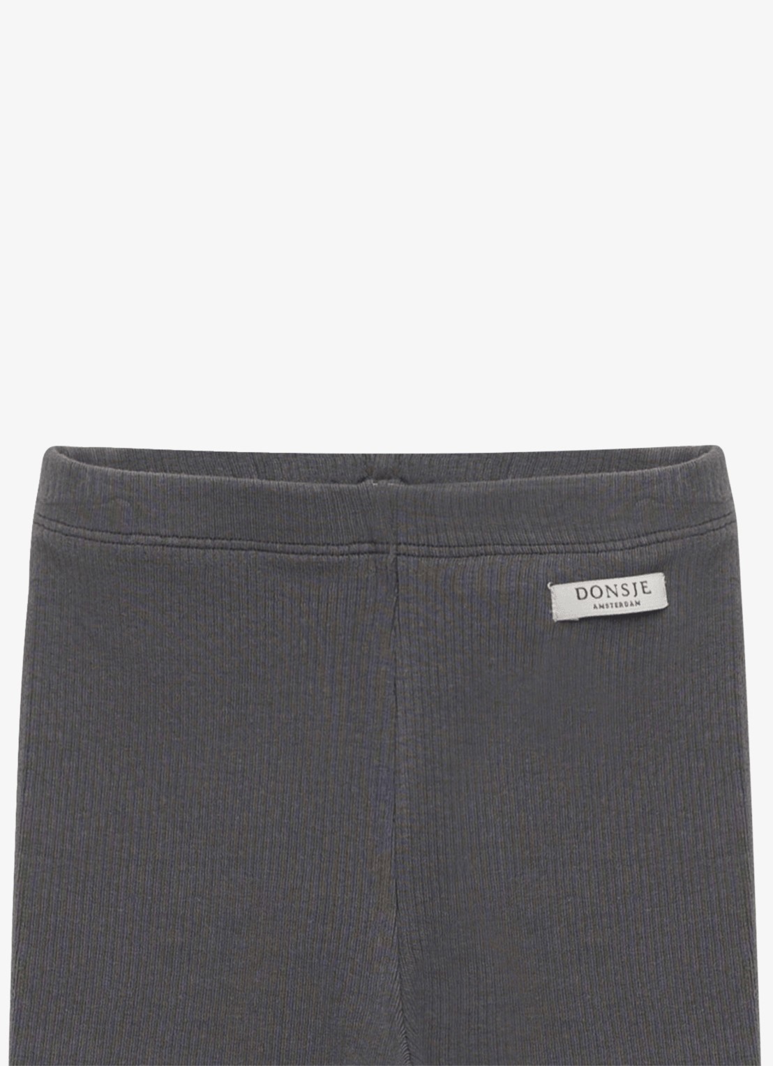Donsje Amsterdam Ellie ribgebreide legging van  katoen - detail 8 middengrijs