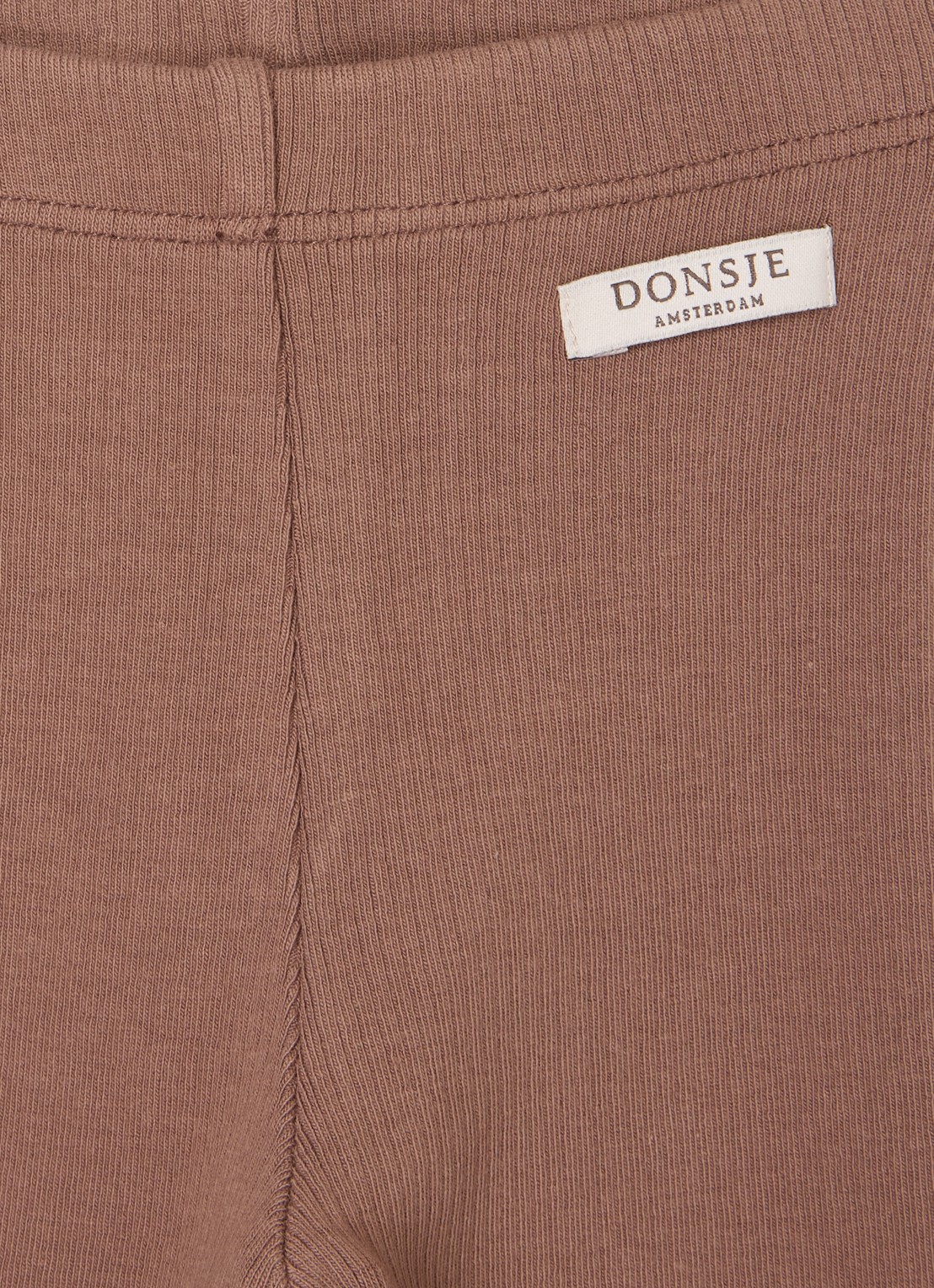 Donsje Amsterdam Ellie ribgebreide legging van  katoen - detail bruin