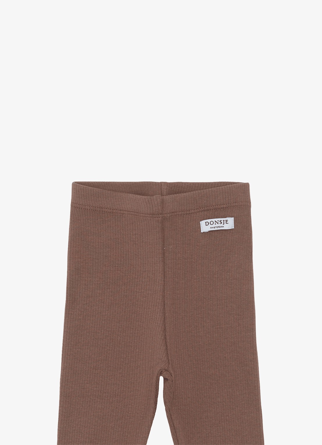 Donsje Amsterdam Ellie ribgebreide legging van  katoen - detail 2 bruin