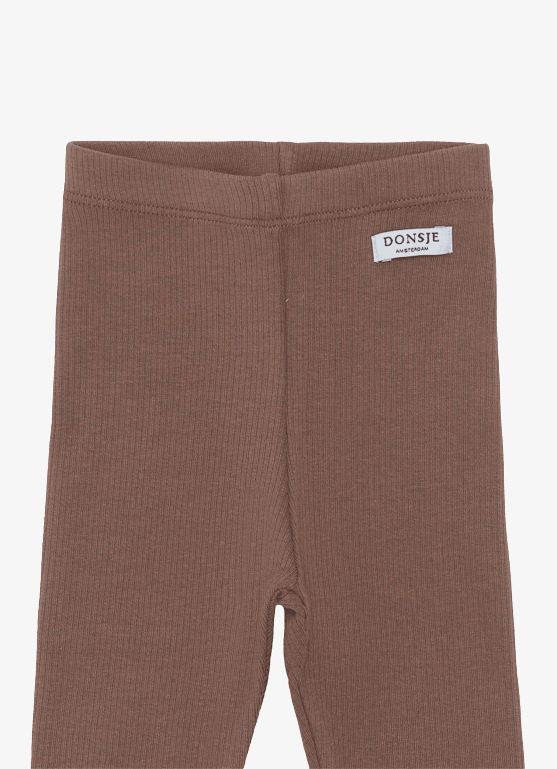 Donsje Amsterdam Ellie ribgebreide legging van  katoen - detail 3 bruin